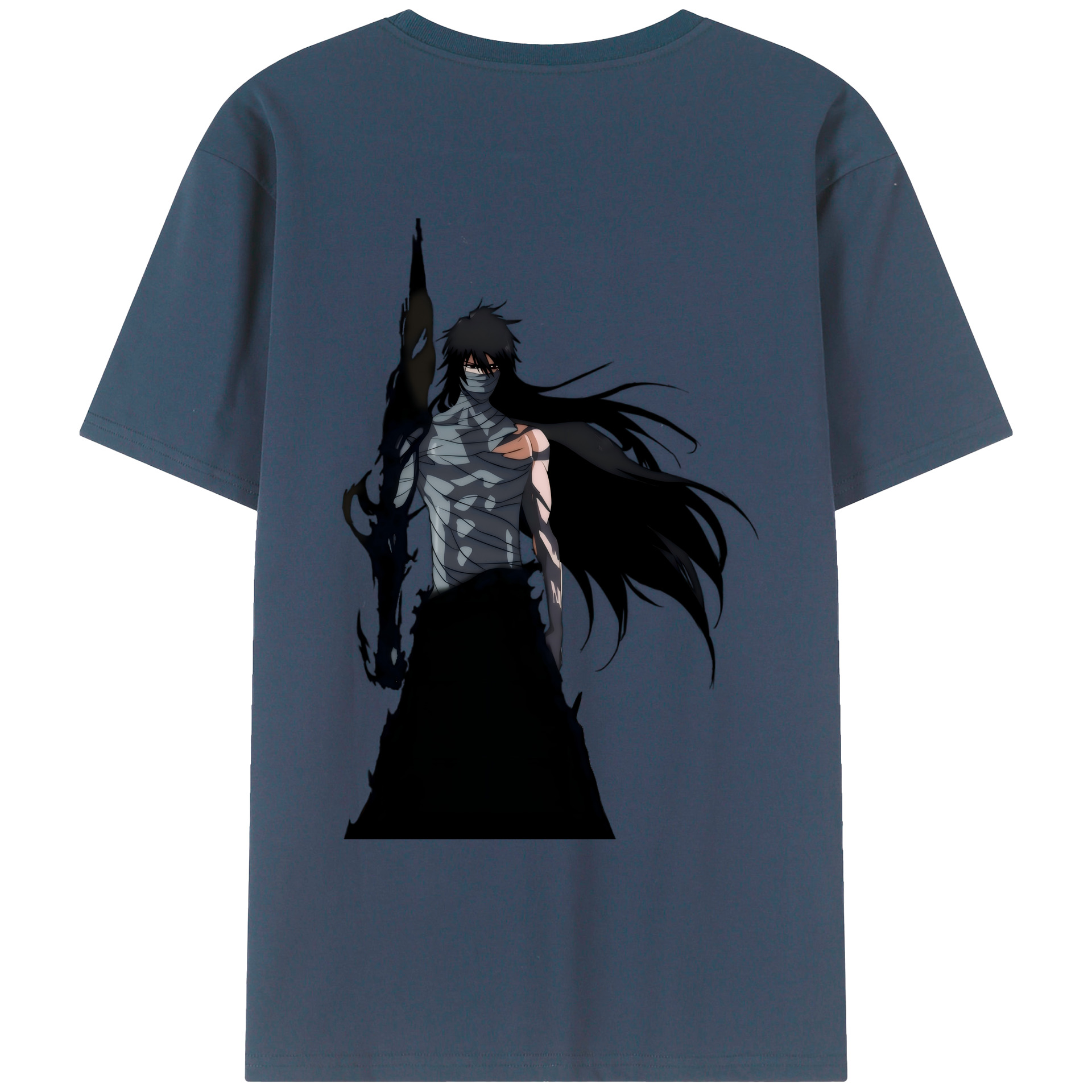 （画像用） ブリーチ 黒崎一護（くろさき いちご）BLEACH Kurosaki Ichigo 綿100％ メンズ半袖Tシャツ（バックプリント） 通気性
