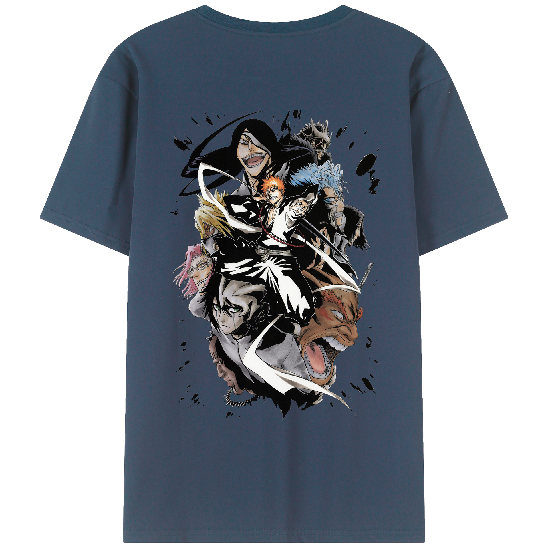 （画像用） ブリーチ 黒崎一護（くろさき いちご）BLEACH Kurosaki Ichigo 綿100％ メンズ半袖Tシャツ（バックプリント） 通気性