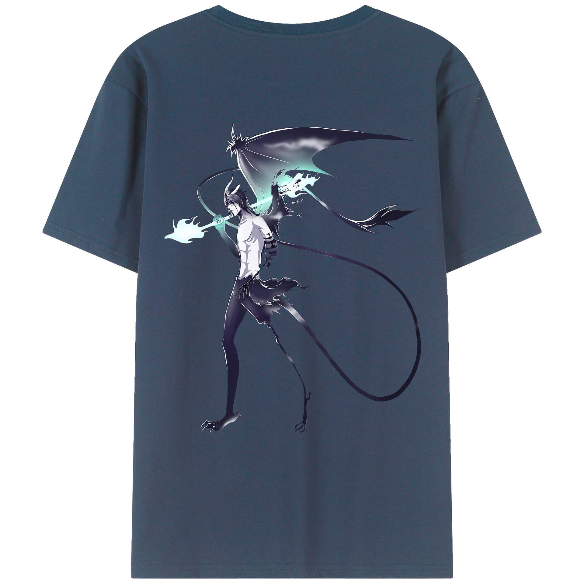 （画像用） ブリーチ ウルキオラ·シファー BLEACH Ulquiorra cifer 綿100％ メンズ半袖Tシャツ（バックプリント） 通気性