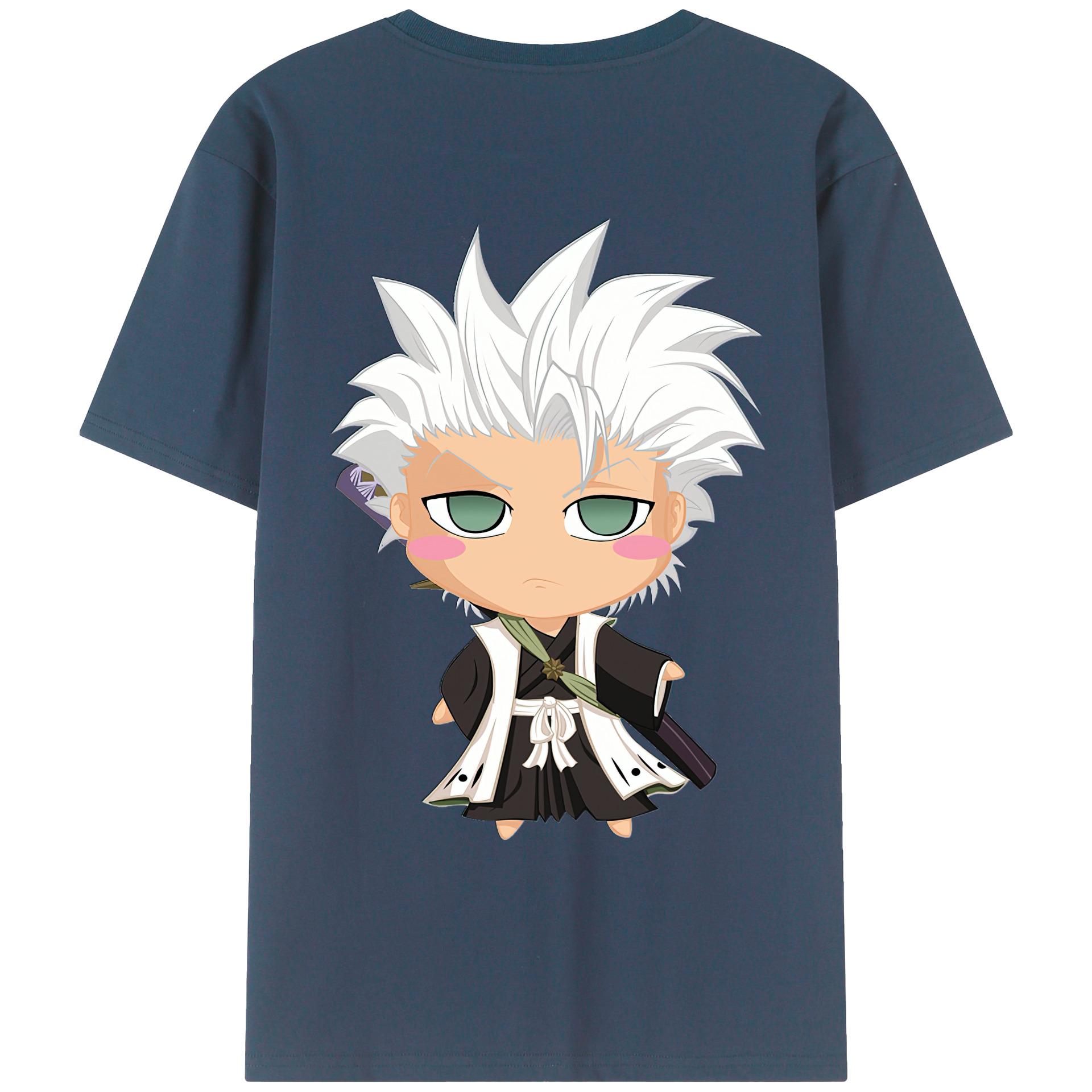 （画像用） ブリーチ 日番谷冬獅郎（ひつがや とうしろう） BLEACH Hitsugaya Toushirou 綿100％ メンズ半袖Tシャツ（バックプリント） 通気性