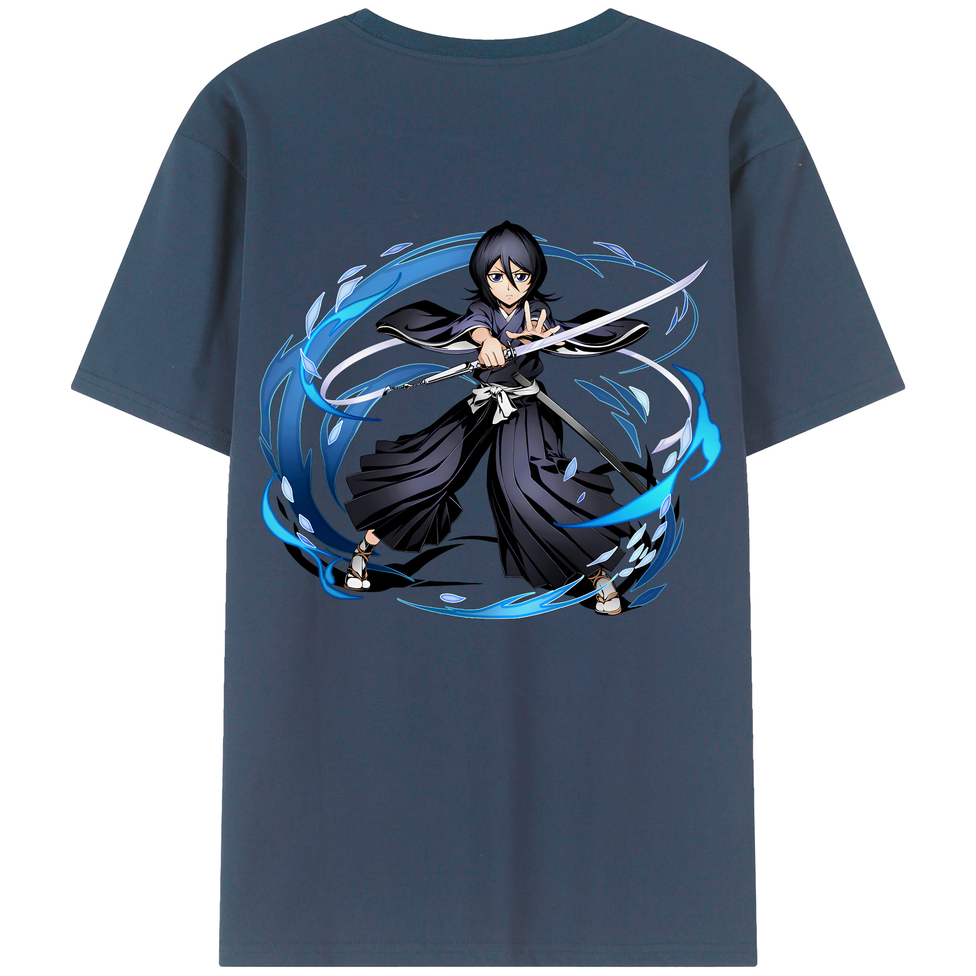 （画像用） ブリーチ 朽木ルキア BLEACH Kuchiki Rukia 綿100％ メンズ半袖Tシャツ（バックプリント） 通気性