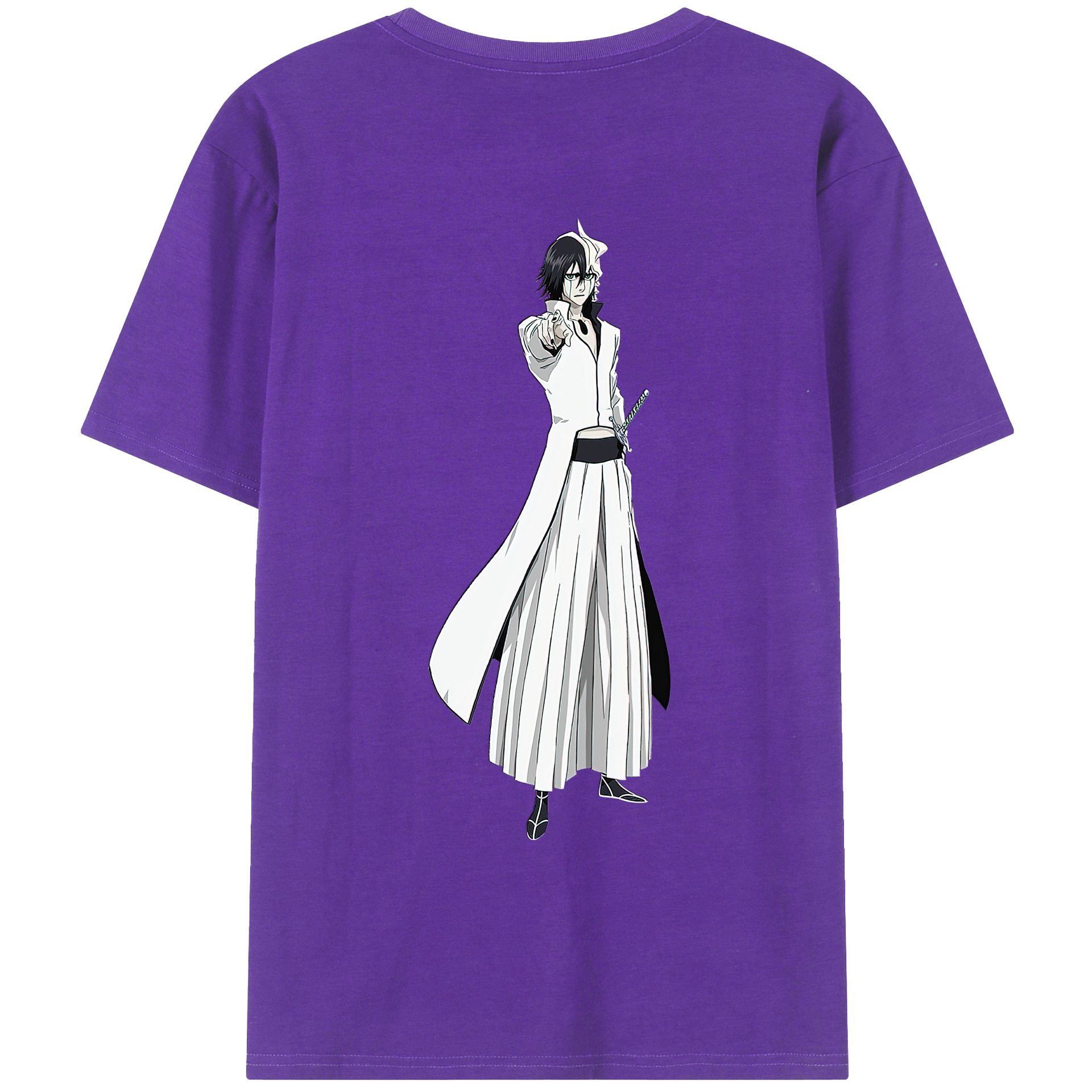 （画像用） ブリーチ ウルキオラ·シファー BLEACH Ulquiorra cifer 綿100％ メンズ半袖Tシャツ（バックプリント） 通気性