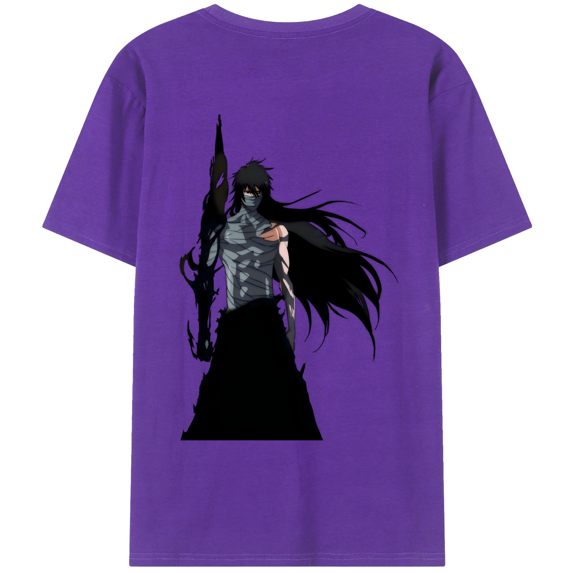 （画像用） ブリーチ 黒崎一護（くろさき いちご）BLEACH Kurosaki Ichigo 綿100％ メンズ半袖Tシャツ（バックプリント） 通気性