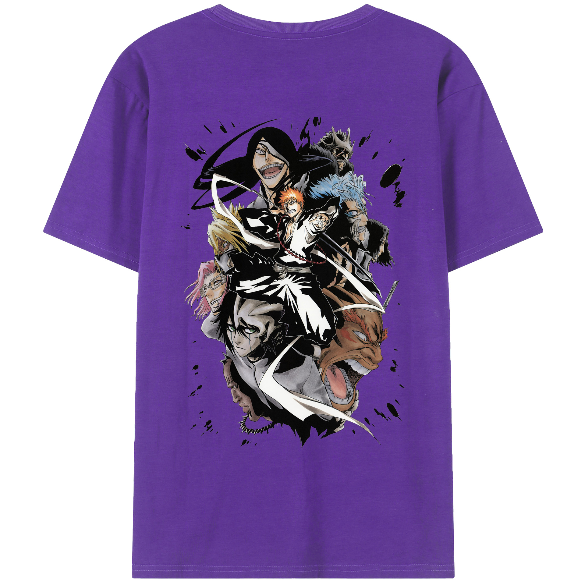 （画像用） ブリーチ 黒崎一護（くろさき いちご）BLEACH Kurosaki Ichigo 綿100％ メンズ半袖Tシャツ（バックプリント） 通気性