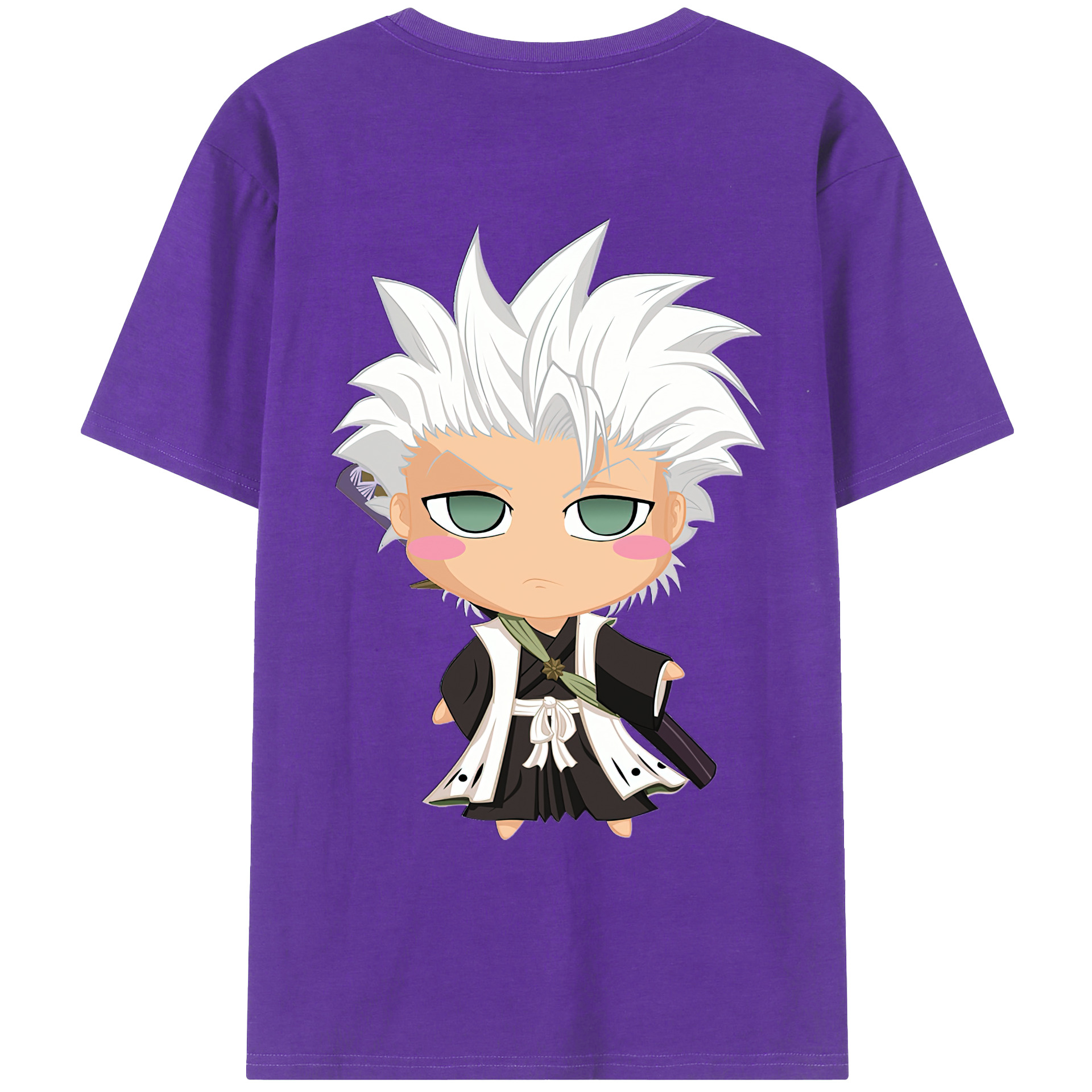 （画像用） ブリーチ 日番谷冬獅郎（ひつがや とうしろう） BLEACH Hitsugaya Toushirou 綿100％ メンズ半袖Tシャツ（バックプリント） 通気性