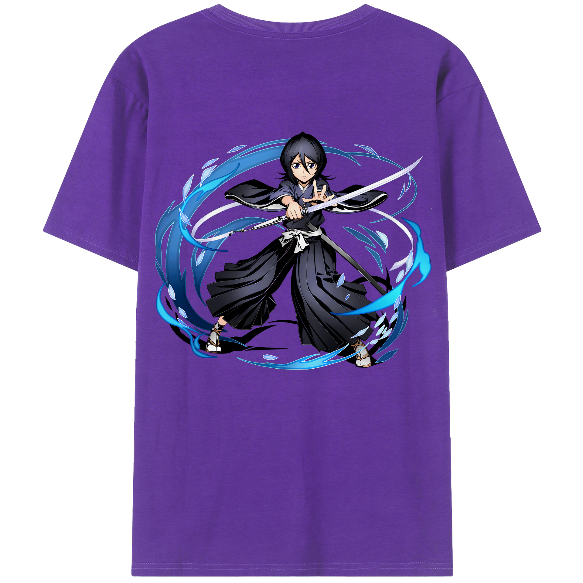 （画像用） ブリーチ 朽木ルキア BLEACH Kuchiki Rukia 綿100％ メンズ半袖Tシャツ（バックプリント） 通気性