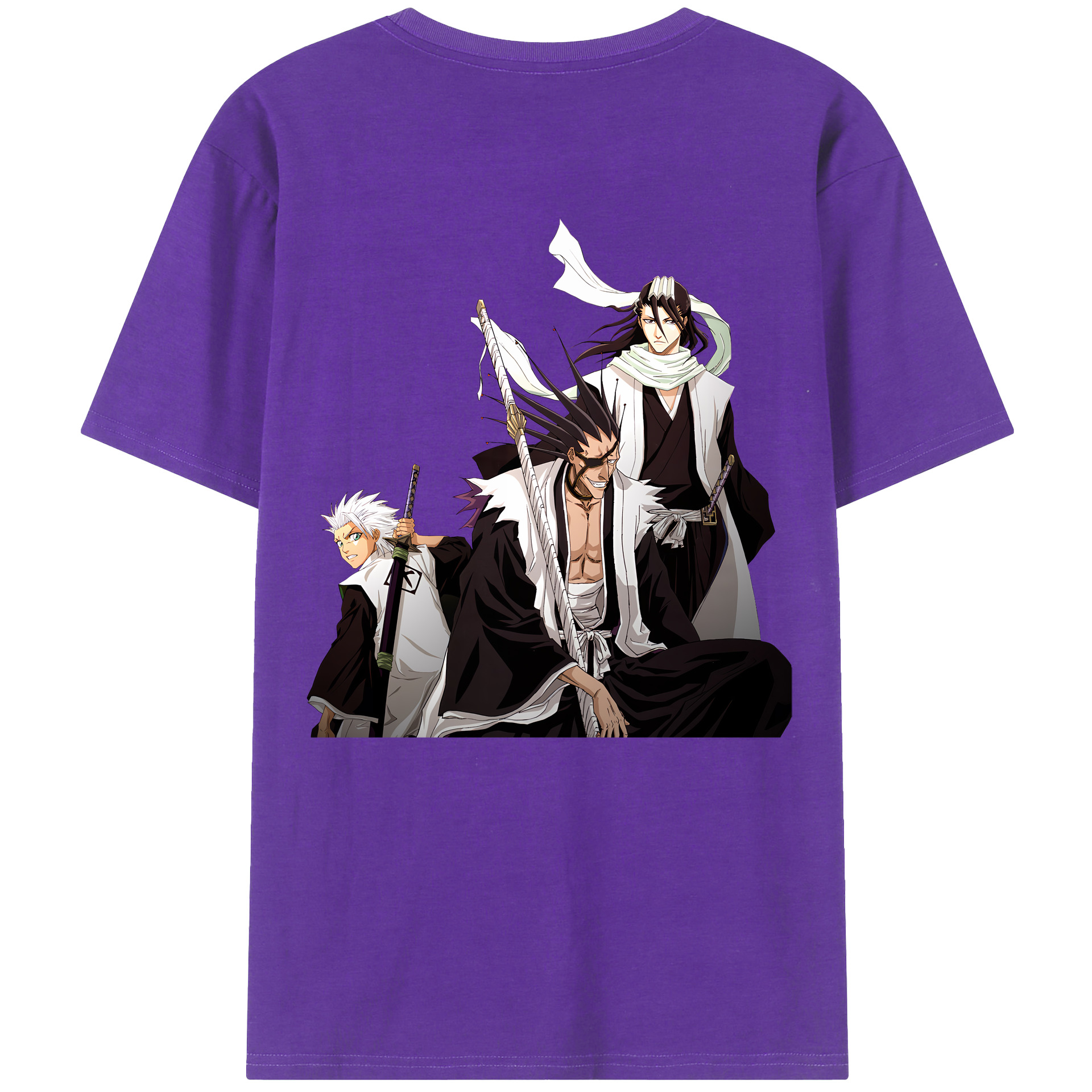 （画像用） ブリーチ ざらき けんぱち BLEACH Zaraki Kenpachi 綿100％ メンズ半袖Tシャツ（バックプリント） 通気性