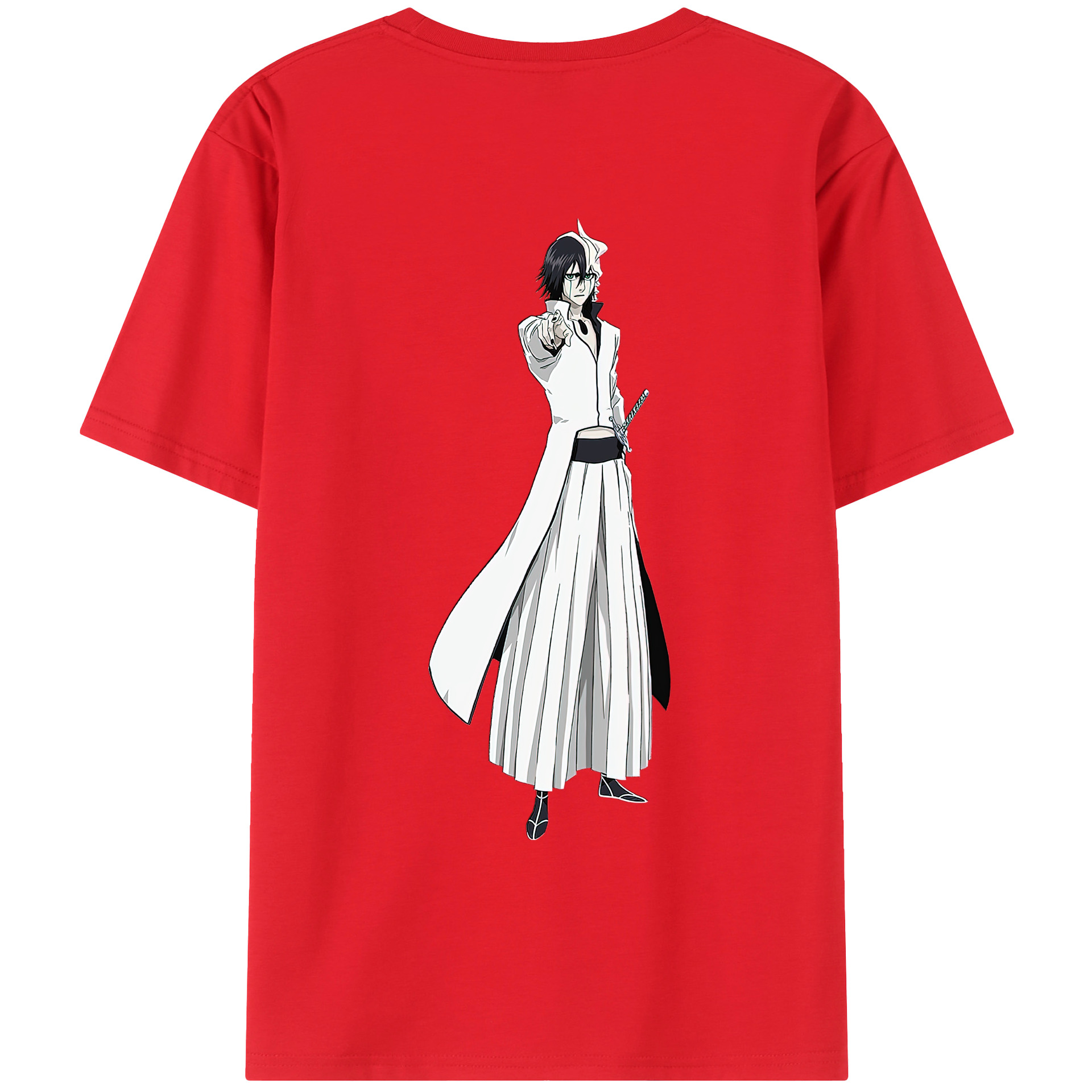 （画像用） ブリーチ ウルキオラ·シファー BLEACH Ulquiorra cifer 綿100％ メンズ半袖Tシャツ（バックプリント） 通気性