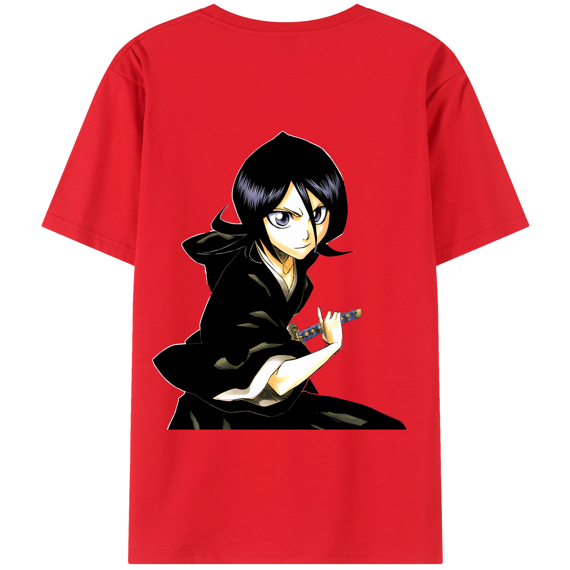 （画像用） ブリーチ 朽木ルキア BLEACH Kuchiki Rukia 綿100％ メンズ半袖Tシャツ（バックプリント） 通気性