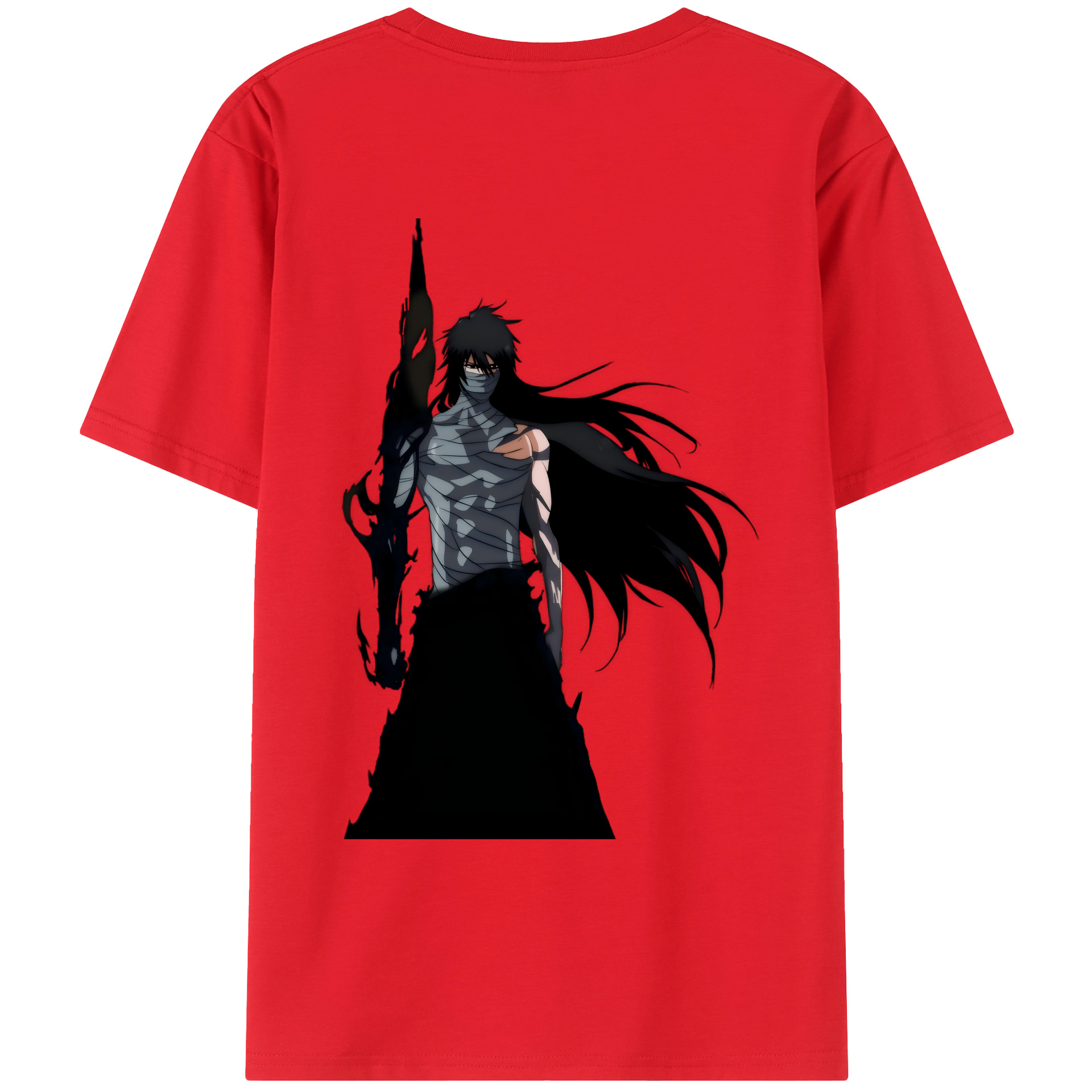 （画像用） ブリーチ 黒崎一護（くろさき いちご）BLEACH Kurosaki Ichigo 綿100％ メンズ半袖Tシャツ（バックプリント） 通気性