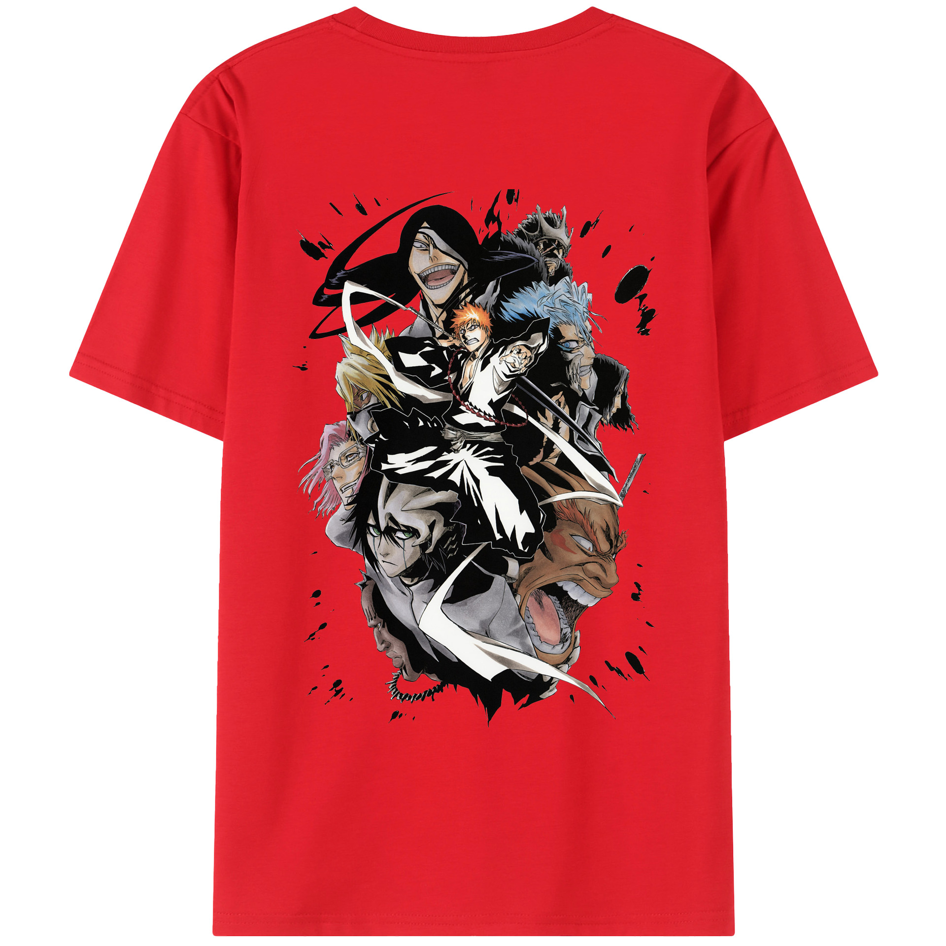 （画像用） ブリーチ 黒崎一護（くろさき いちご）BLEACH Kurosaki Ichigo 綿100％ メンズ半袖Tシャツ（バックプリント） 通気性