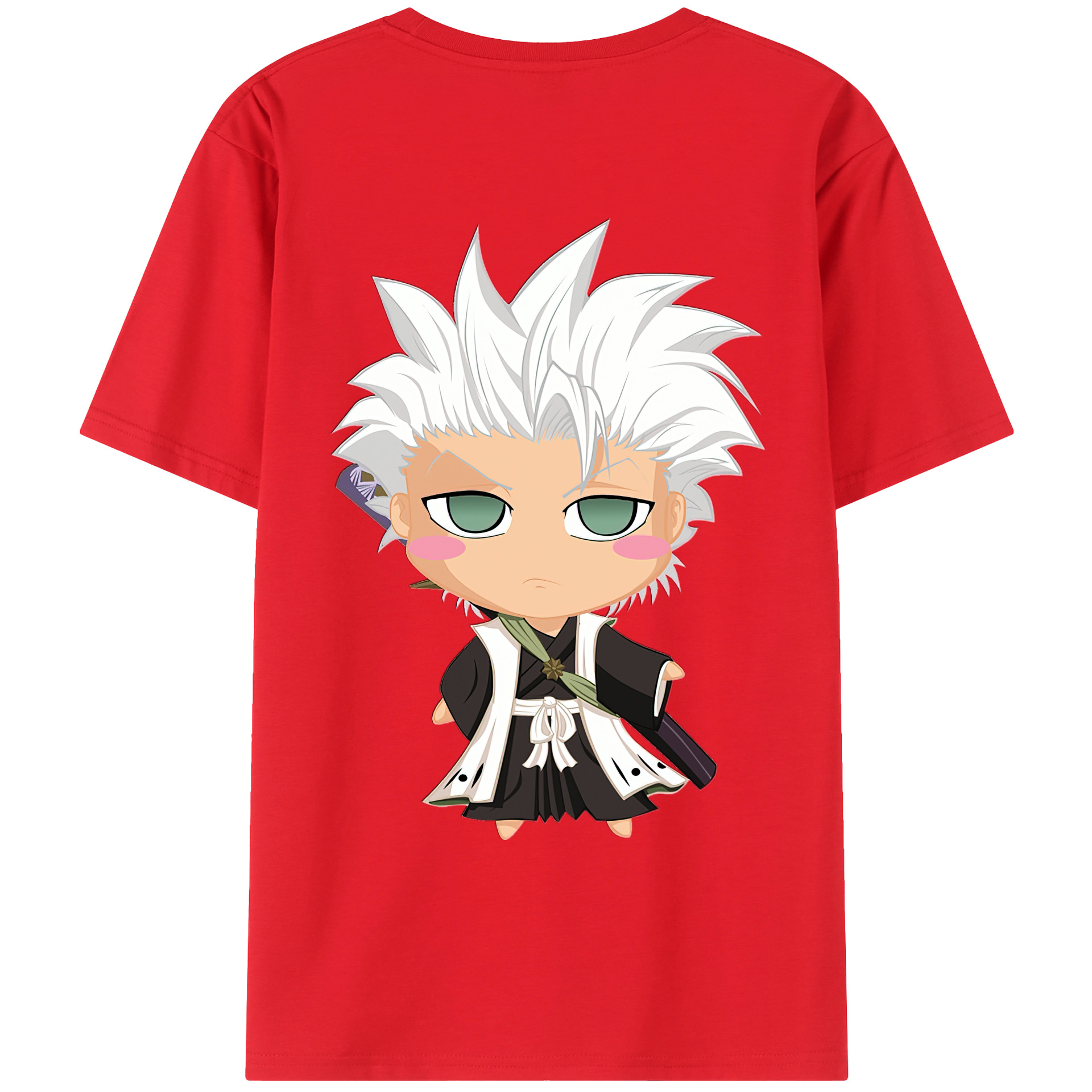 （画像用） ブリーチ 日番谷冬獅郎（ひつがや とうしろう） BLEACH Hitsugaya Toushirou 綿100％ メンズ半袖Tシャツ（バックプリント） 通気性