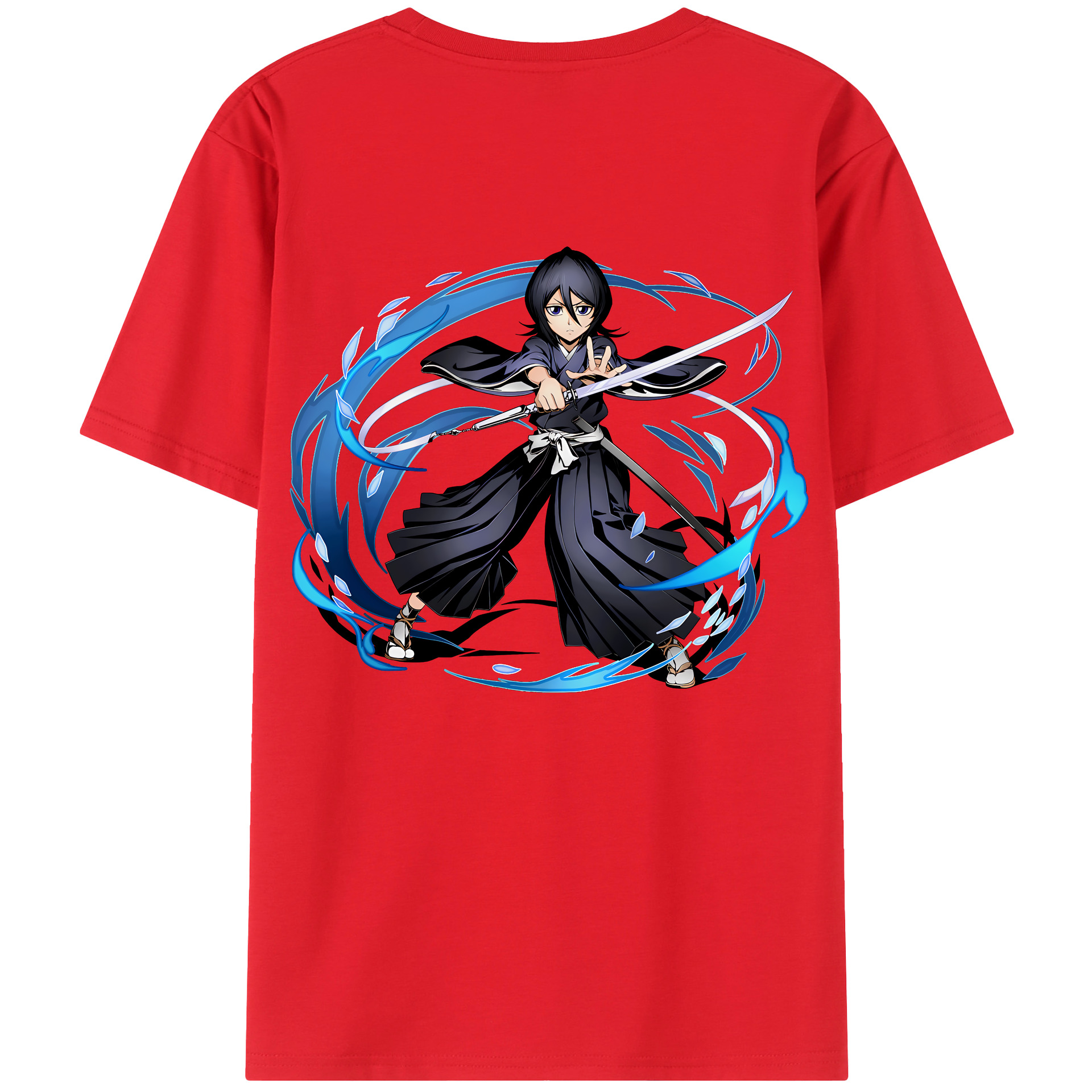 （画像用） ブリーチ 朽木ルキア BLEACH Kuchiki Rukia 綿100％ メンズ半袖Tシャツ（バックプリント） 通気性