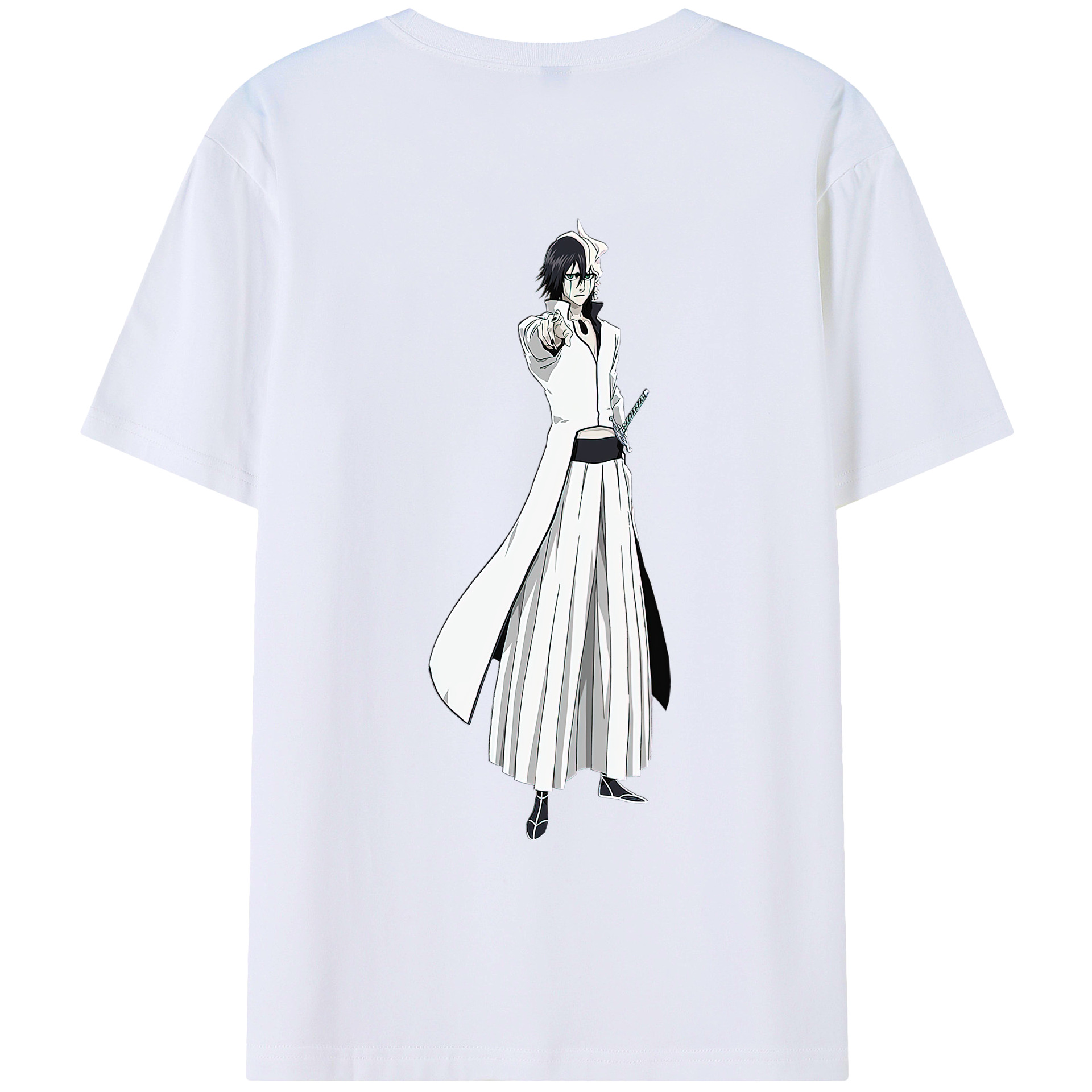 （画像用） ブリーチ ウルキオラ·シファー BLEACH Ulquiorra cifer 綿100％ メンズ半袖Tシャツ（バックプリント） 通気性