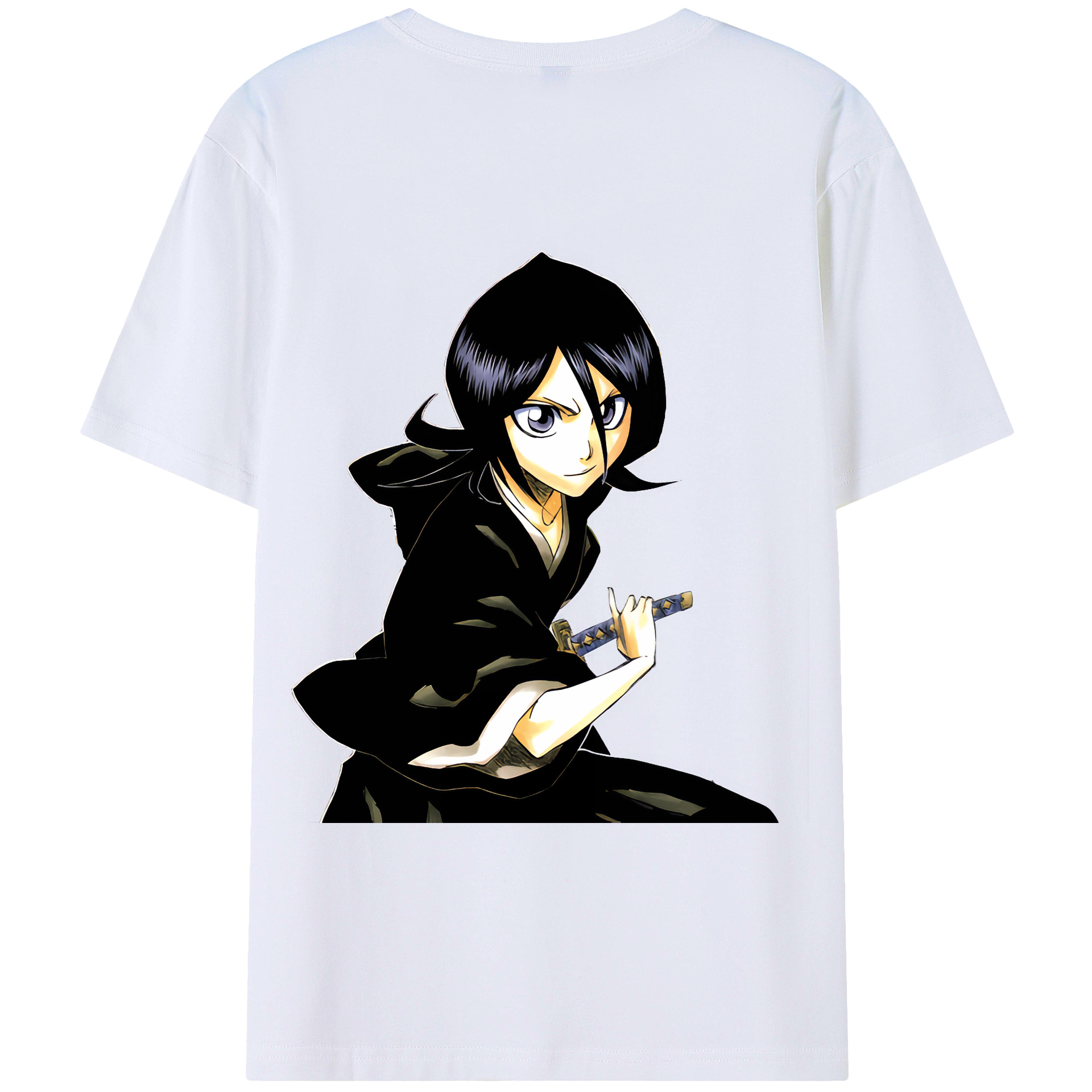 （画像用） ブリーチ 朽木ルキア BLEACH Kuchiki Rukia 綿100％ メンズ半袖Tシャツ（バックプリント） 通気性