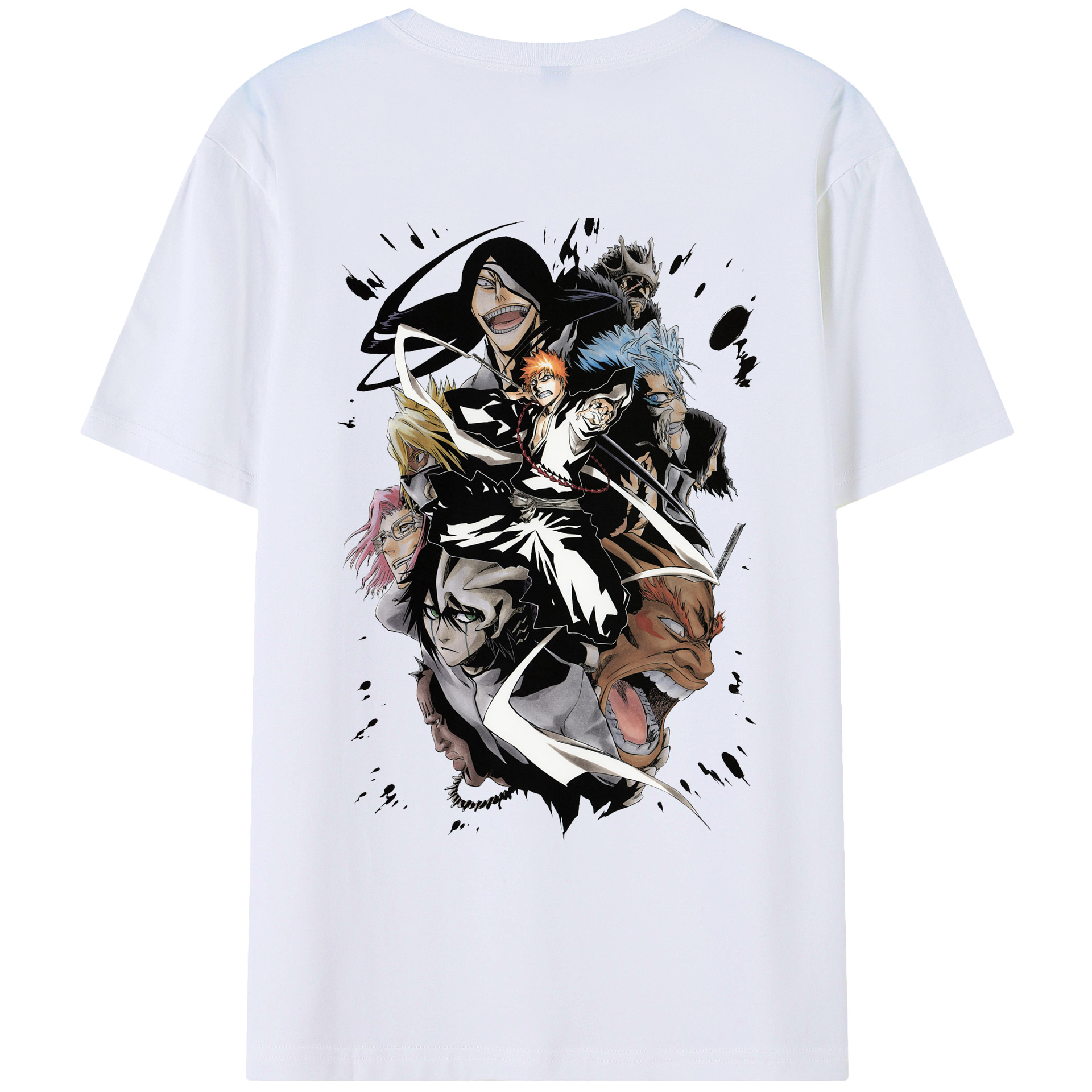 （画像用） ブリーチ 黒崎一護（くろさき いちご）BLEACH Kurosaki Ichigo 綿100％ メンズ半袖Tシャツ（バックプリント） 通気性