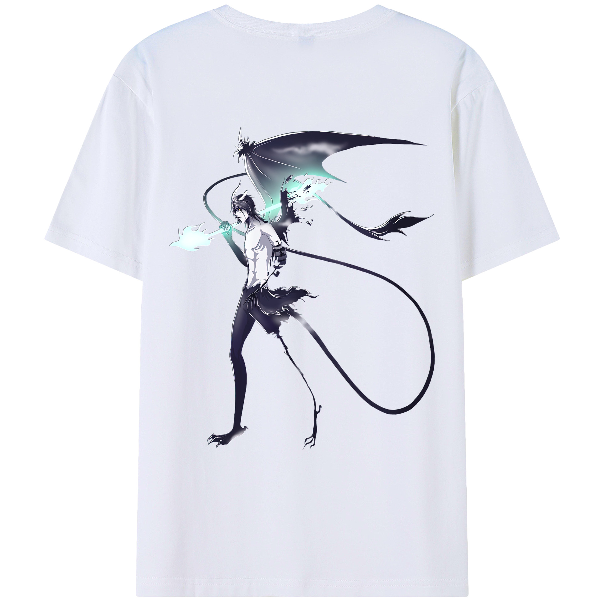 （画像用） ブリーチ ウルキオラ·シファー BLEACH Ulquiorra cifer 綿100％ メンズ半袖Tシャツ（バックプリント） 通気性