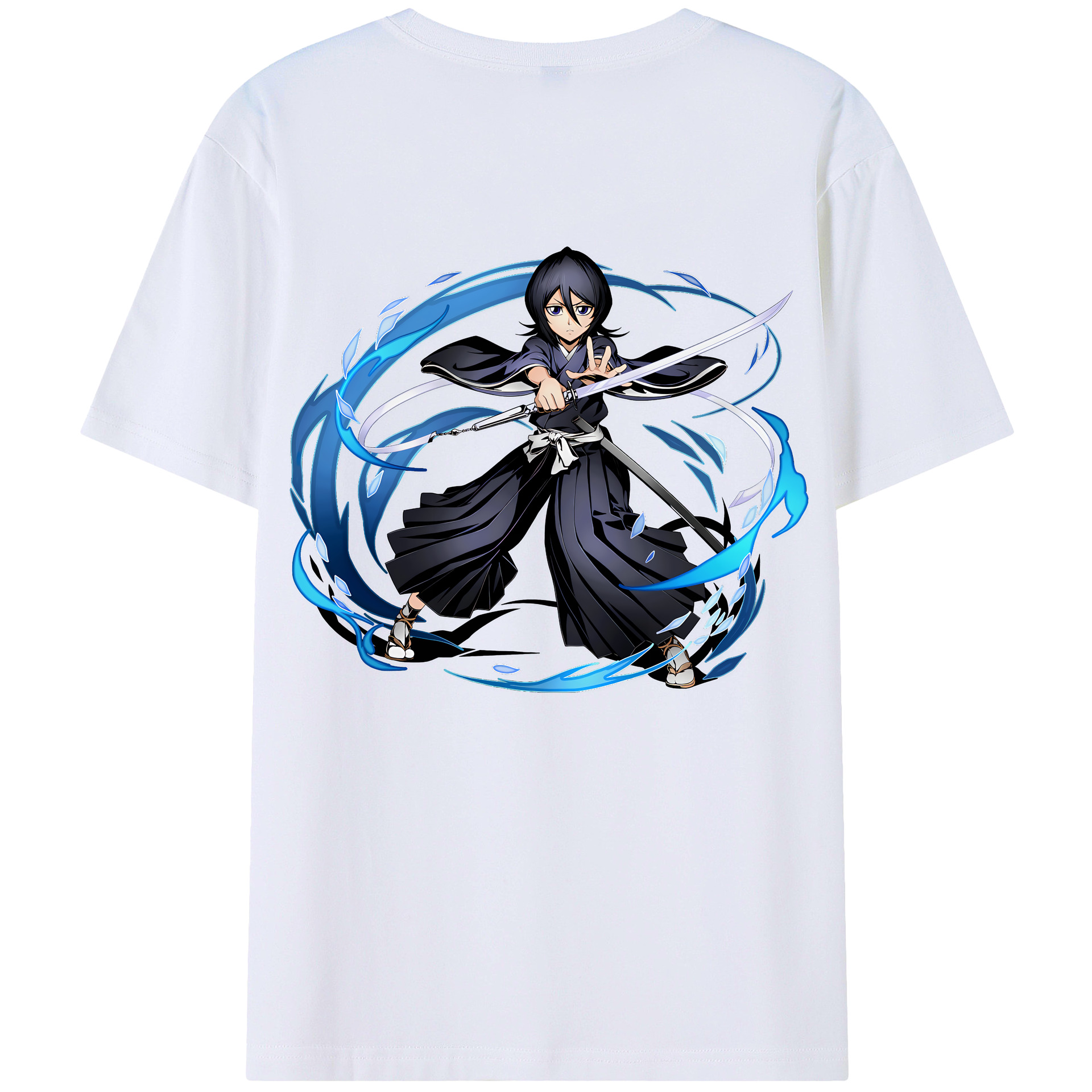 （画像用） ブリーチ 朽木ルキア BLEACH Kuchiki Rukia 綿100％ メンズ半袖Tシャツ（バックプリント） 通気性