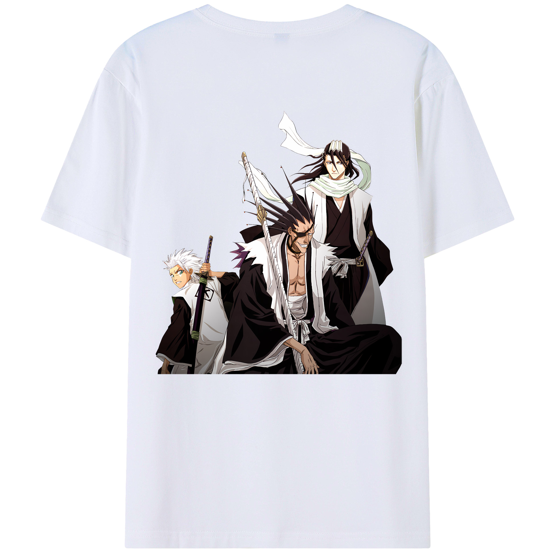（画像用） ブリーチ ざらき けんぱち BLEACH Zaraki Kenpachi 綿100％ メンズ半袖Tシャツ（バックプリント） 通気性