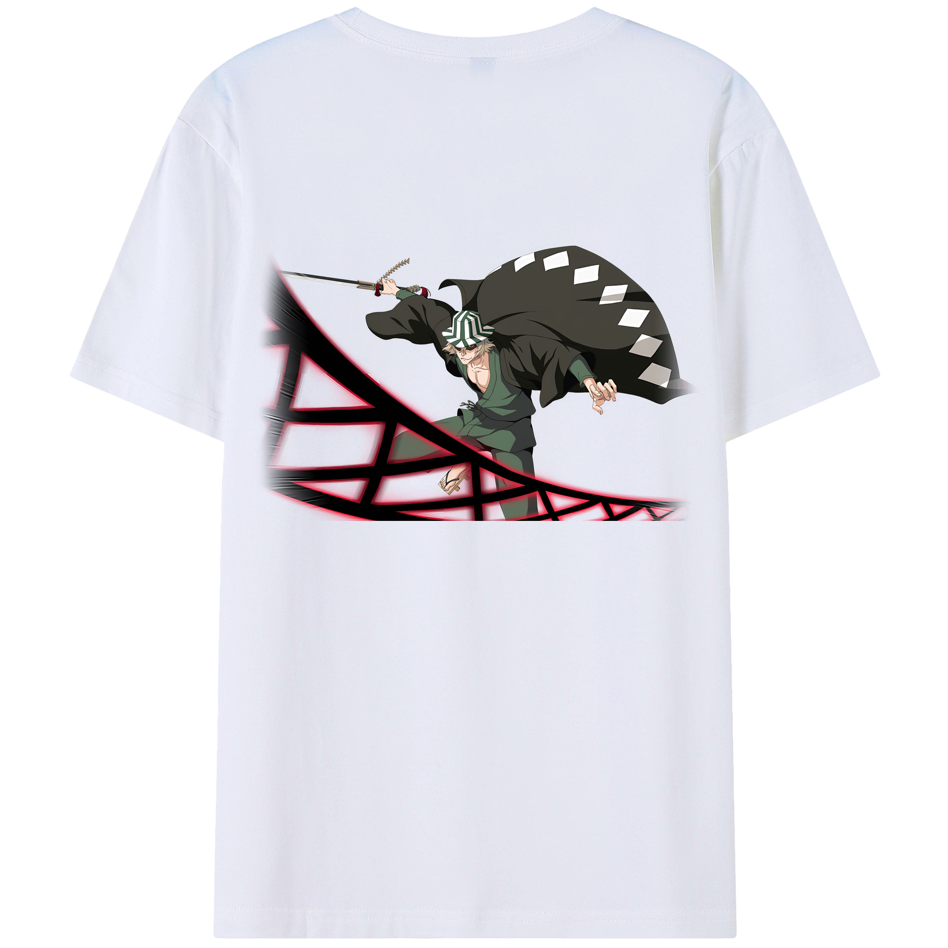 （画像用） "ブリーチ 浦原 喜助（うらはら きすけ） BLEACH Urahara Kisuke " 綿100％ メンズ半袖Tシャツ（バックプリント） 通気性