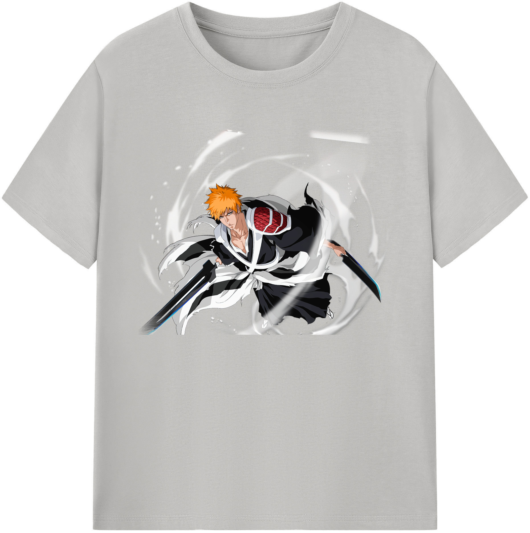 （画像用） ブリーチ 黒崎一護（くろさき いちご）BLEACH Kurosaki Ichigo 綿100％ メンズ半袖Tシャツ｜肌触りやわらか＆通気性