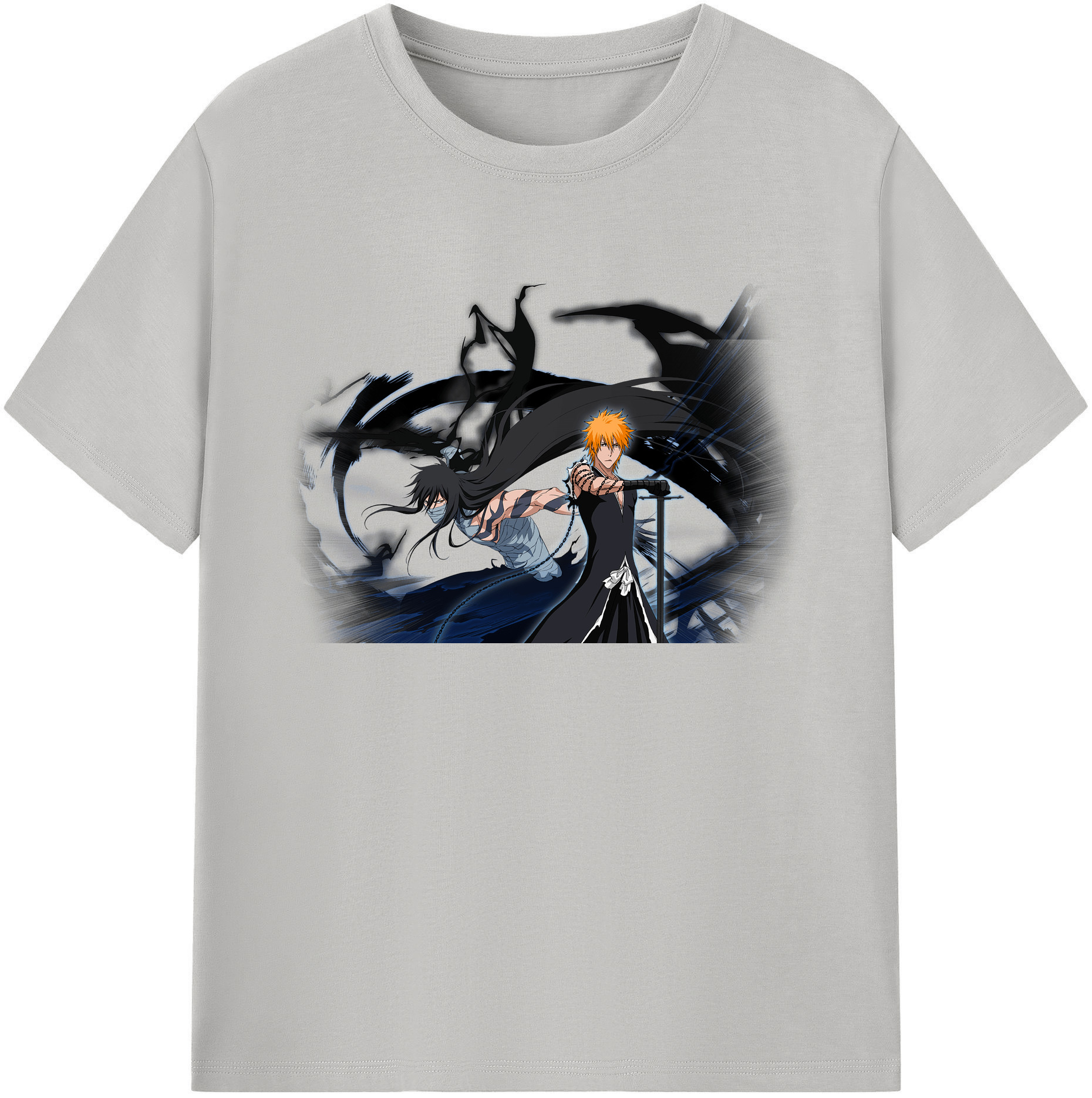 （画像用） ブリーチ 黒崎一護（くろさき いちご）BLEACH Kurosaki Ichigo 綿100％ メンズ半袖Tシャツ｜肌触りやわらか＆通気性