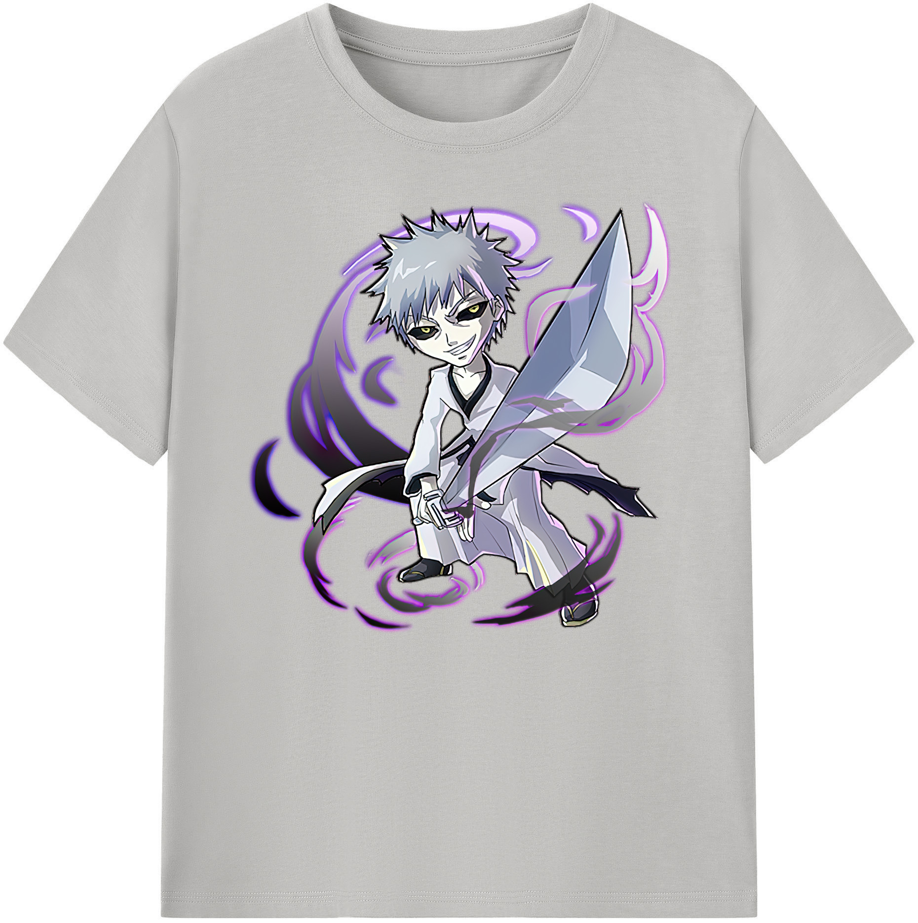 （画像用） ブリーチ 黒崎一護（くろさき いちご）BLEACH Kurosaki Ichigo 綿100％ メンズ半袖Tシャツ｜肌触りやわらか＆通気性