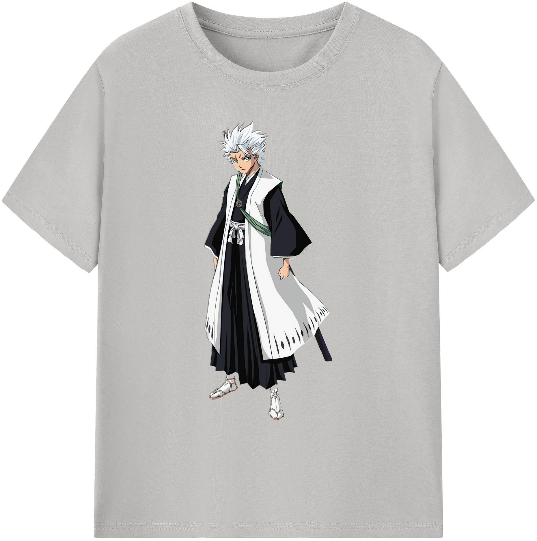 （画像用） ブリーチ 日番谷冬獅郎（ひつがや とうしろう） BLEACH Hitsugaya Toushirou 綿100％ メンズ半袖Tシャツ｜肌触りやわらか＆通気性
