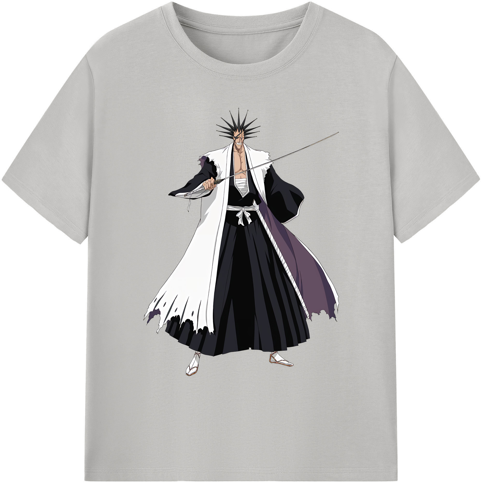 （画像用） ブリーチ ざらき けんぱち BLEACH Zaraki Kenpachi 綿100％ メンズ半袖Tシャツ｜肌触りやわらか＆通気性