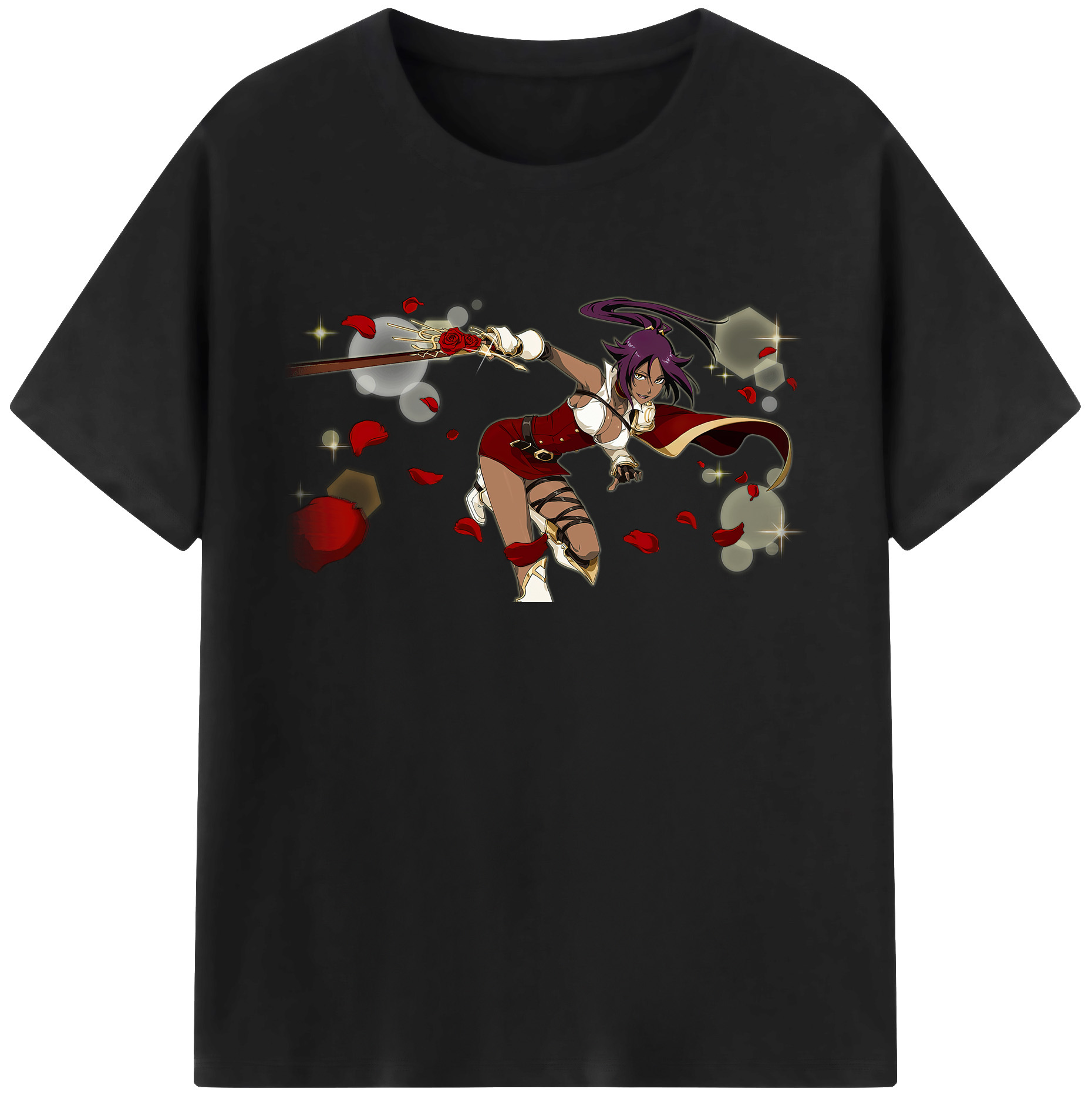 （画像用） ブリーチ 四楓院 夜一（しほういん よるいち） BLEACH Shihouin Yoruichi 綿100％ メンズ半袖Tシャツ｜肌触りやわらか＆通気性