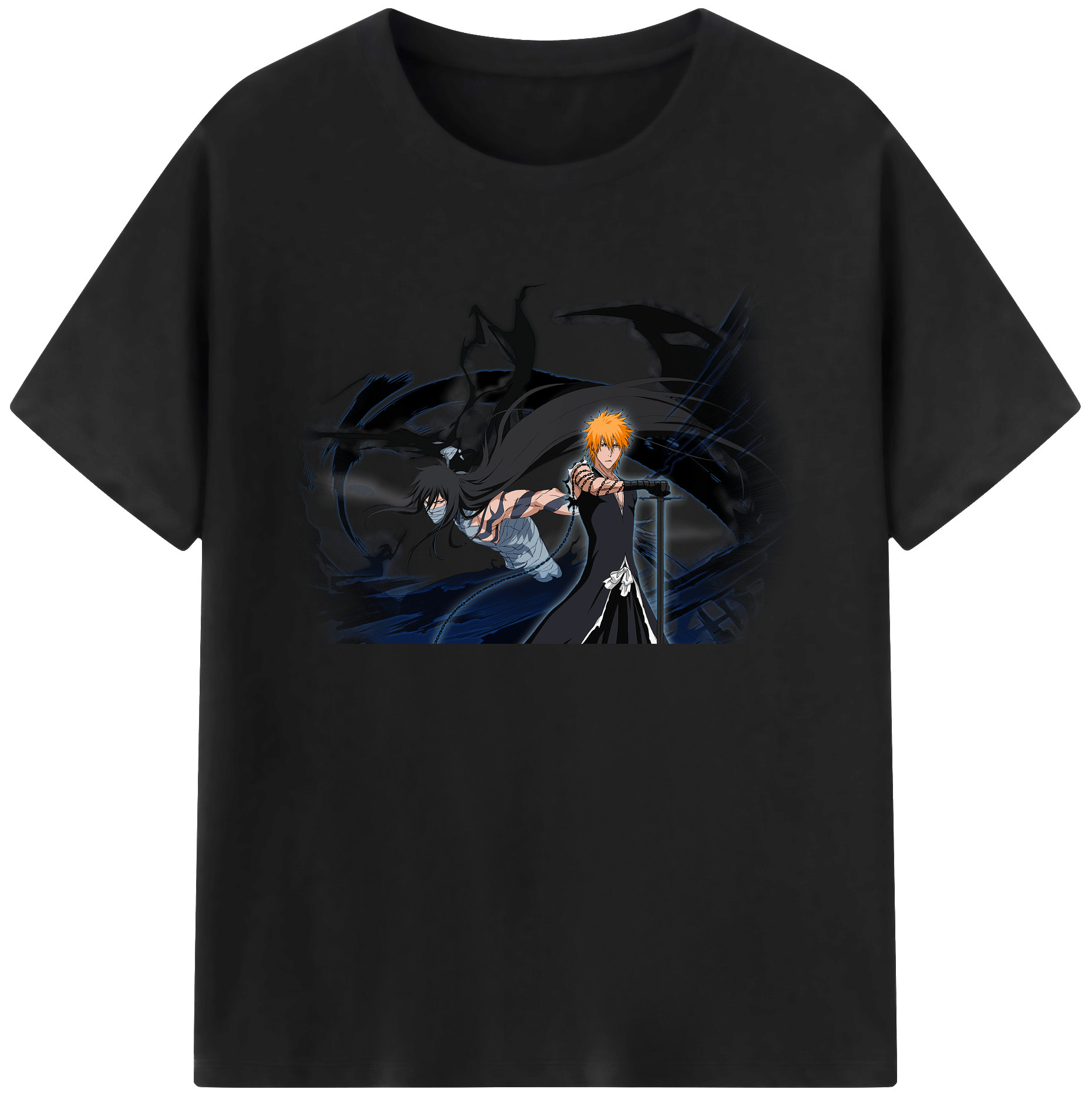 （画像用） ブリーチ 黒崎一護（くろさき いちご）BLEACH Kurosaki Ichigo 綿100％ メンズ半袖Tシャツ｜肌触りやわらか＆通気性