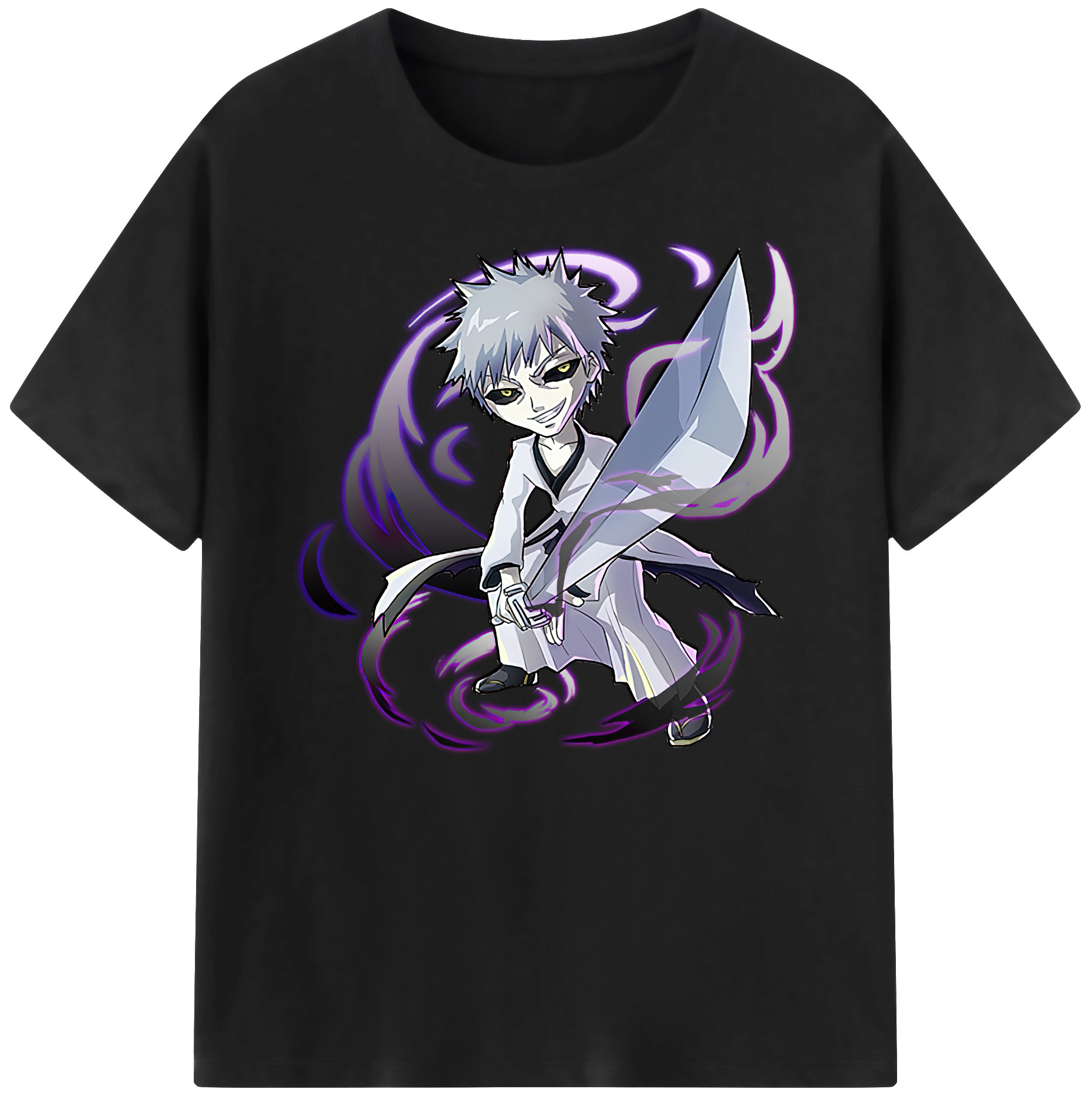 （画像用） ブリーチ 黒崎一護（くろさき いちご）BLEACH Kurosaki Ichigo 綿100％ メンズ半袖Tシャツ｜肌触りやわらか＆通気性