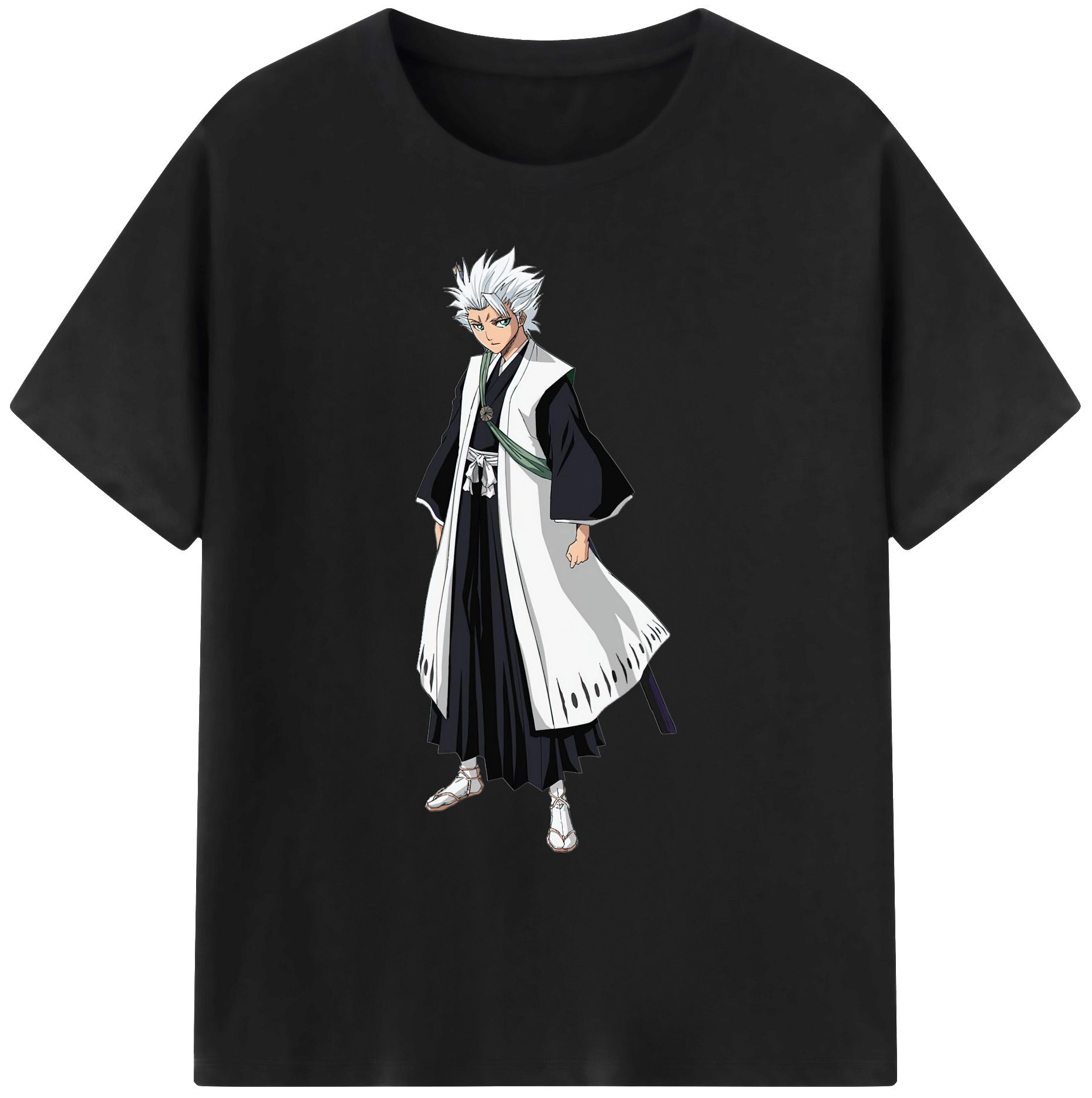 （画像用） ブリーチ 日番谷冬獅郎（ひつがや とうしろう） BLEACH Hitsugaya Toushirou 綿100％ メンズ半袖Tシャツ｜肌触りやわらか＆通気性