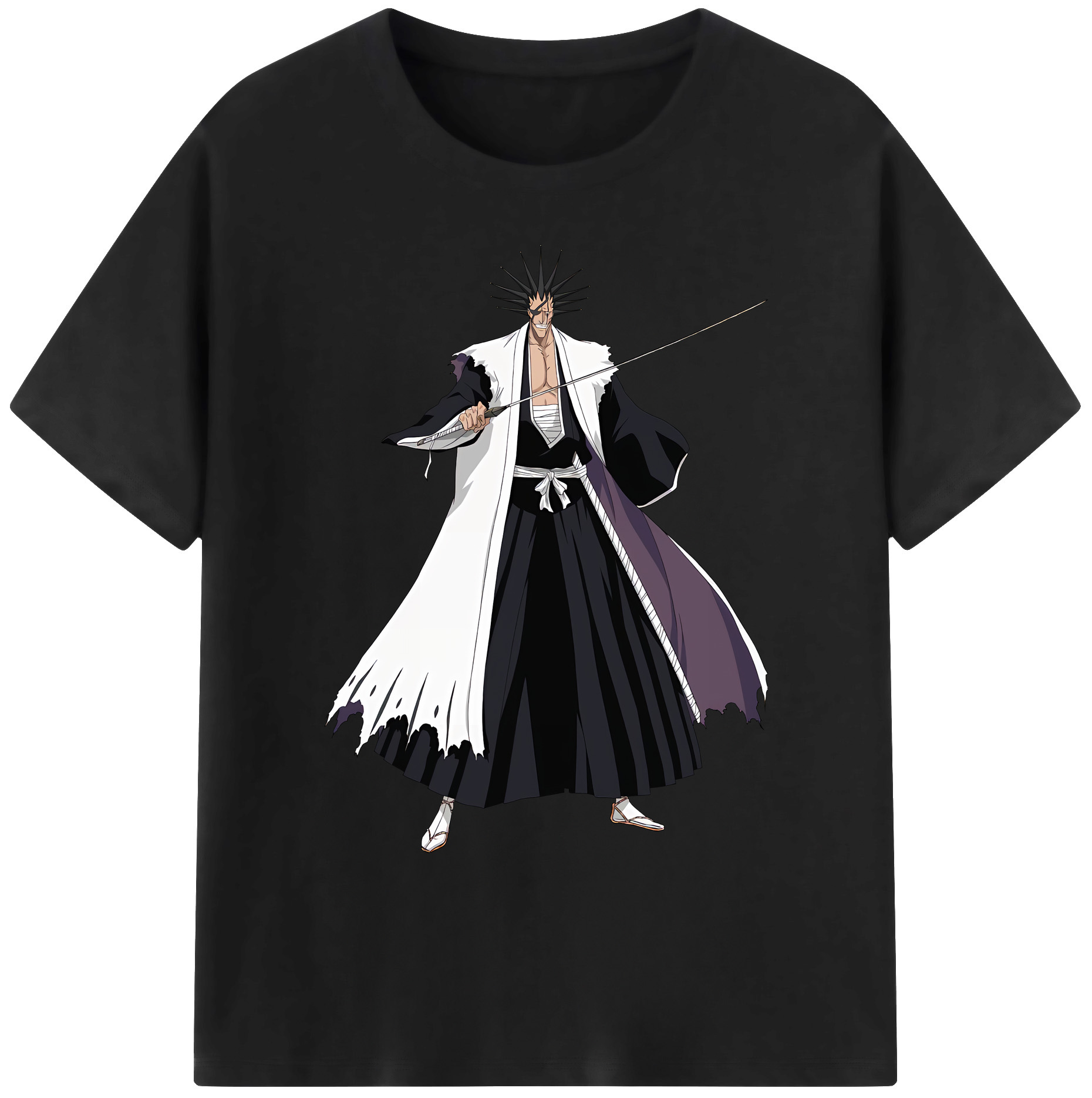 （画像用） ブリーチ ざらき けんぱち BLEACH Zaraki Kenpachi 綿100％ メンズ半袖Tシャツ｜肌触りやわらか＆通気性