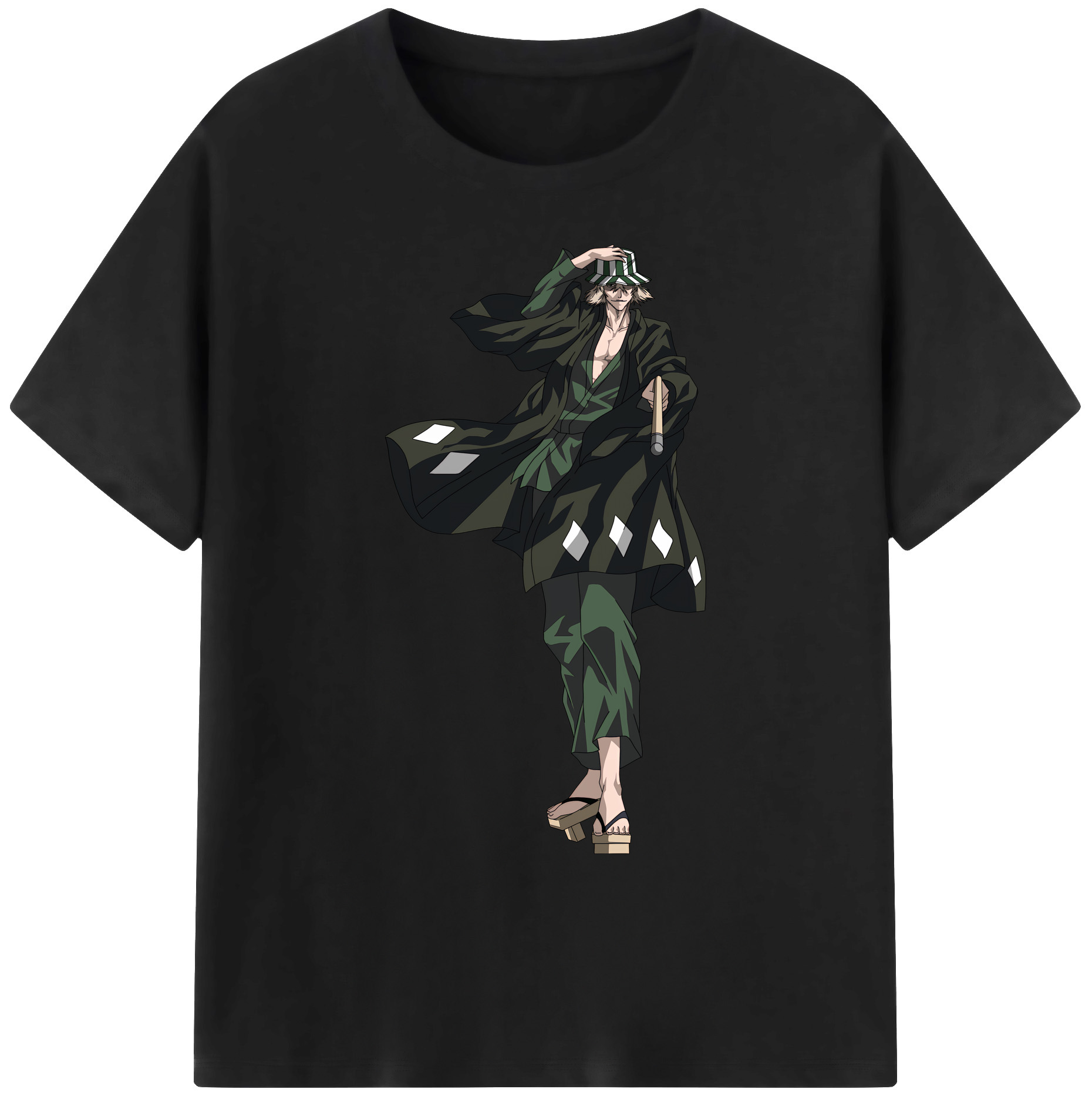（画像用） "ブリーチ 浦原 喜助（うらはら きすけ） BLEACH Urahara Kisuke " 綿100％ メンズ半袖Tシャツ｜肌触りやわらか＆通気性