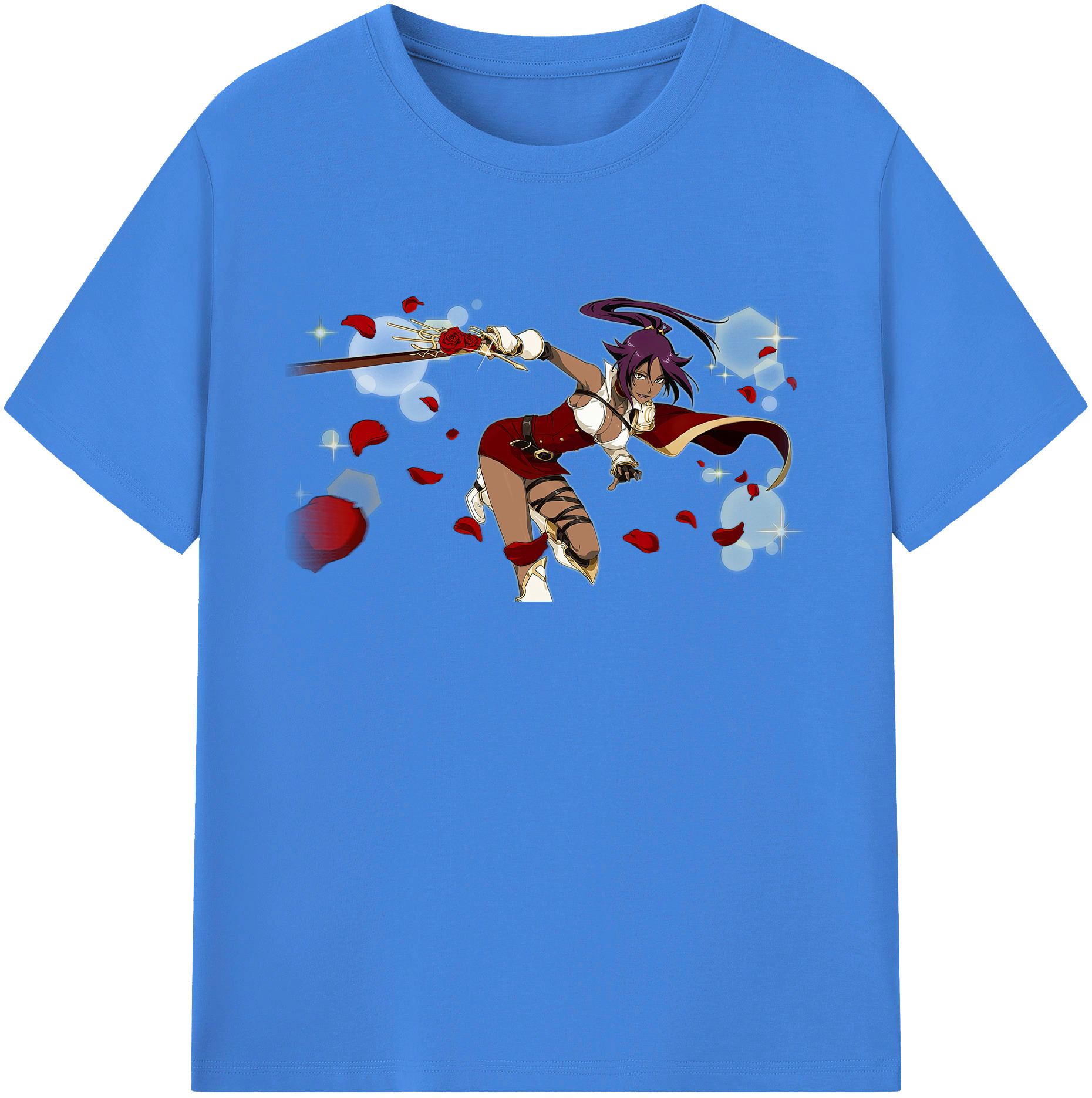 （画像用） ブリーチ 四楓院 夜一（しほういん よるいち） BLEACH Shihouin Yoruichi 綿100％ メンズ半袖Tシャツ｜肌触りやわらか＆通気性