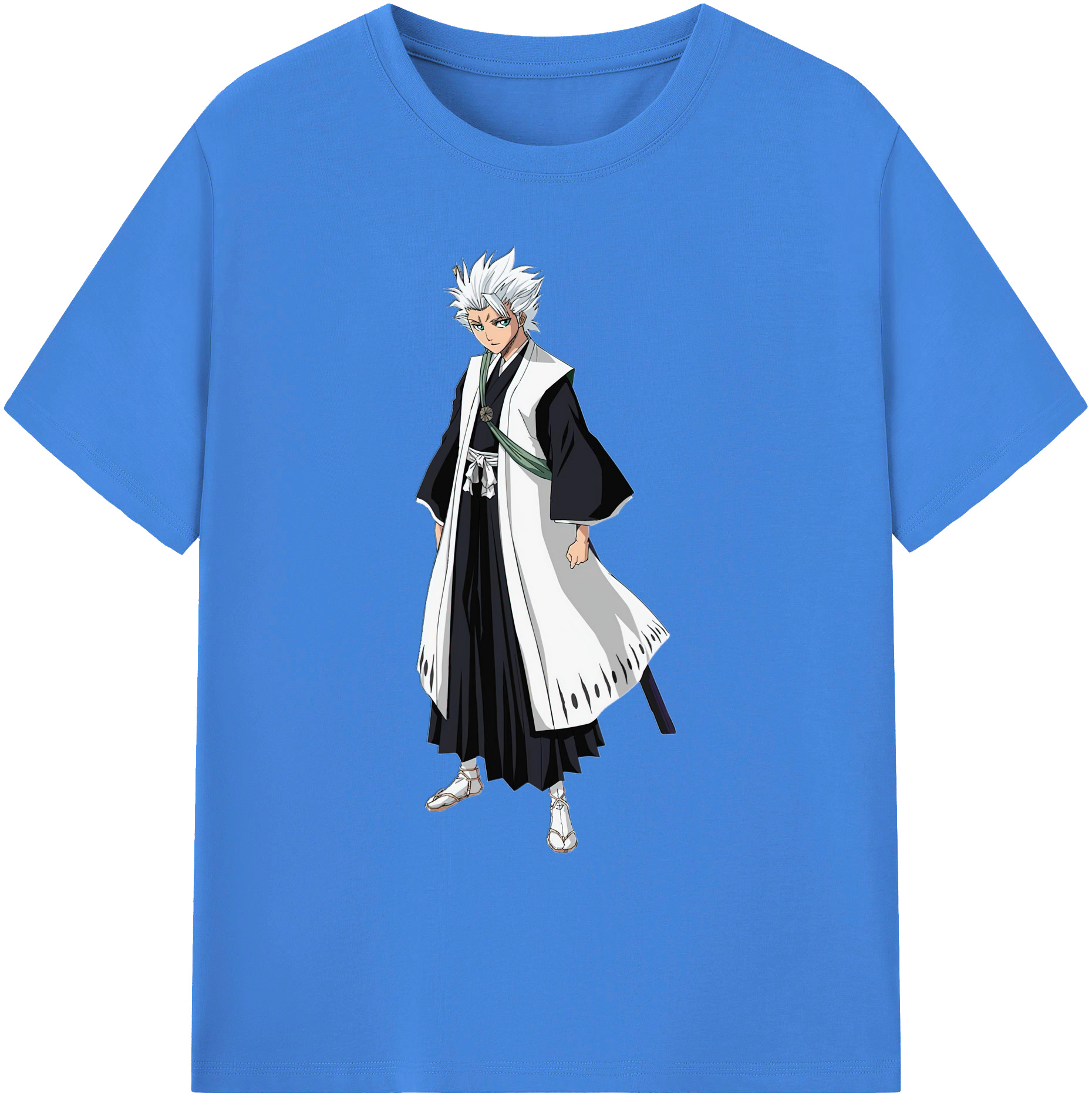 （画像用） ブリーチ 日番谷冬獅郎（ひつがや とうしろう） BLEACH Hitsugaya Toushirou 綿100％ メンズ半袖Tシャツ｜肌触りやわらか＆通気性