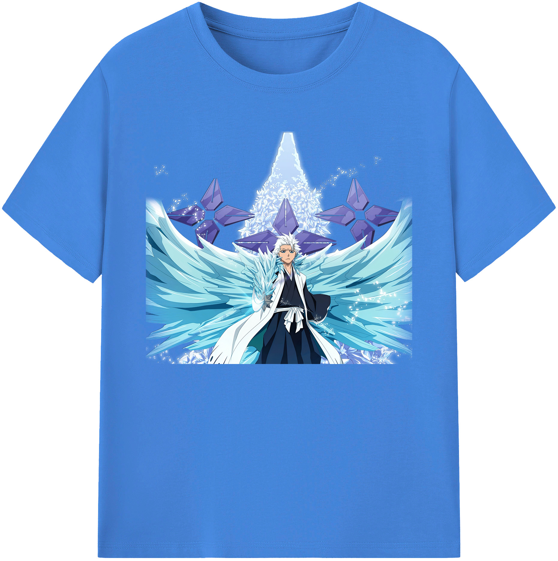 （画像用） ブリーチ 日番谷冬獅郎（ひつがや とうしろう） BLEACH Hitsugaya Toushirou 綿100％ メンズ半袖Tシャツ｜肌触りやわらか＆通気性