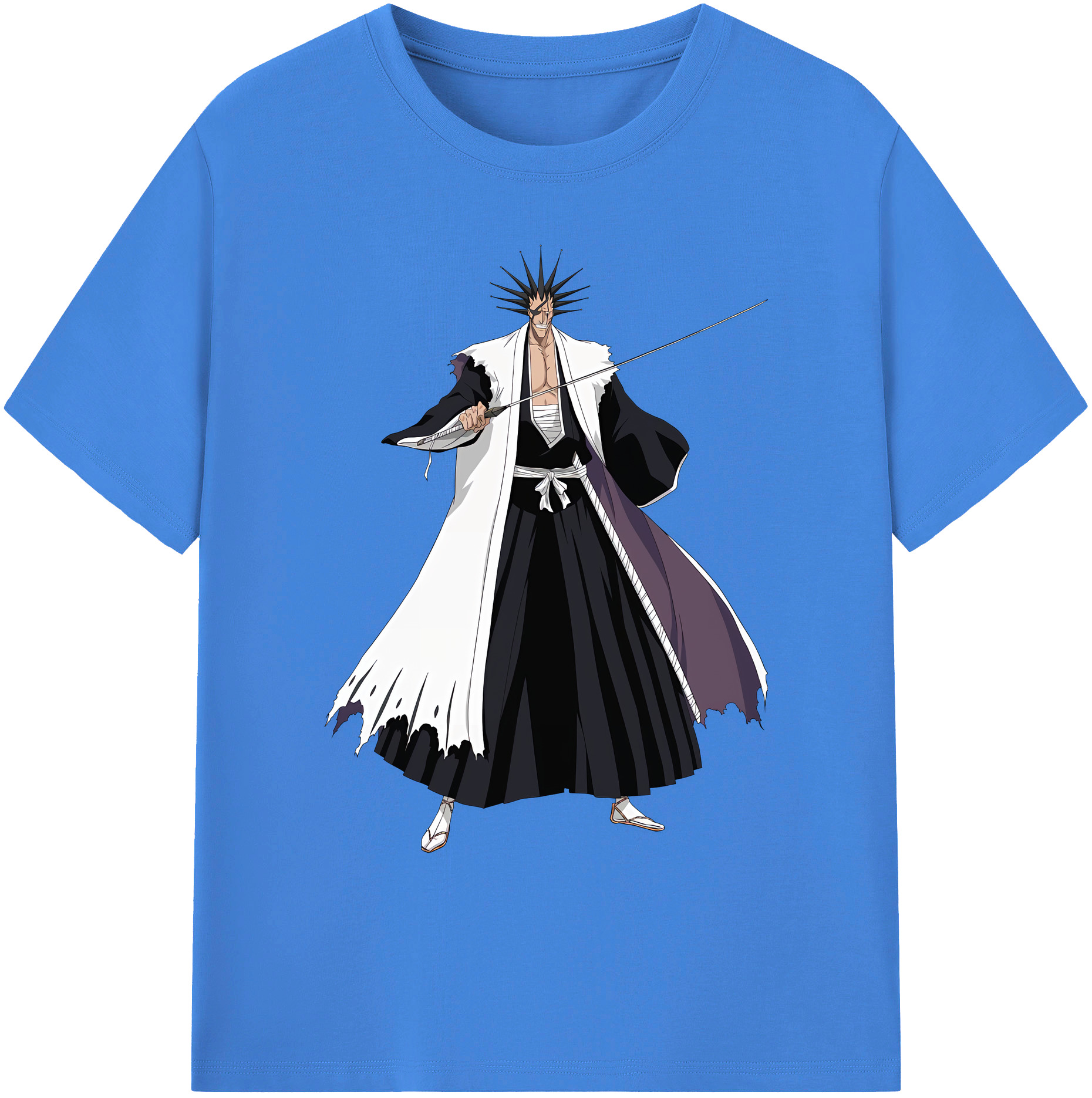 （画像用） ブリーチ ざらき けんぱち BLEACH Zaraki Kenpachi 綿100％ メンズ半袖Tシャツ｜肌触りやわらか＆通気性