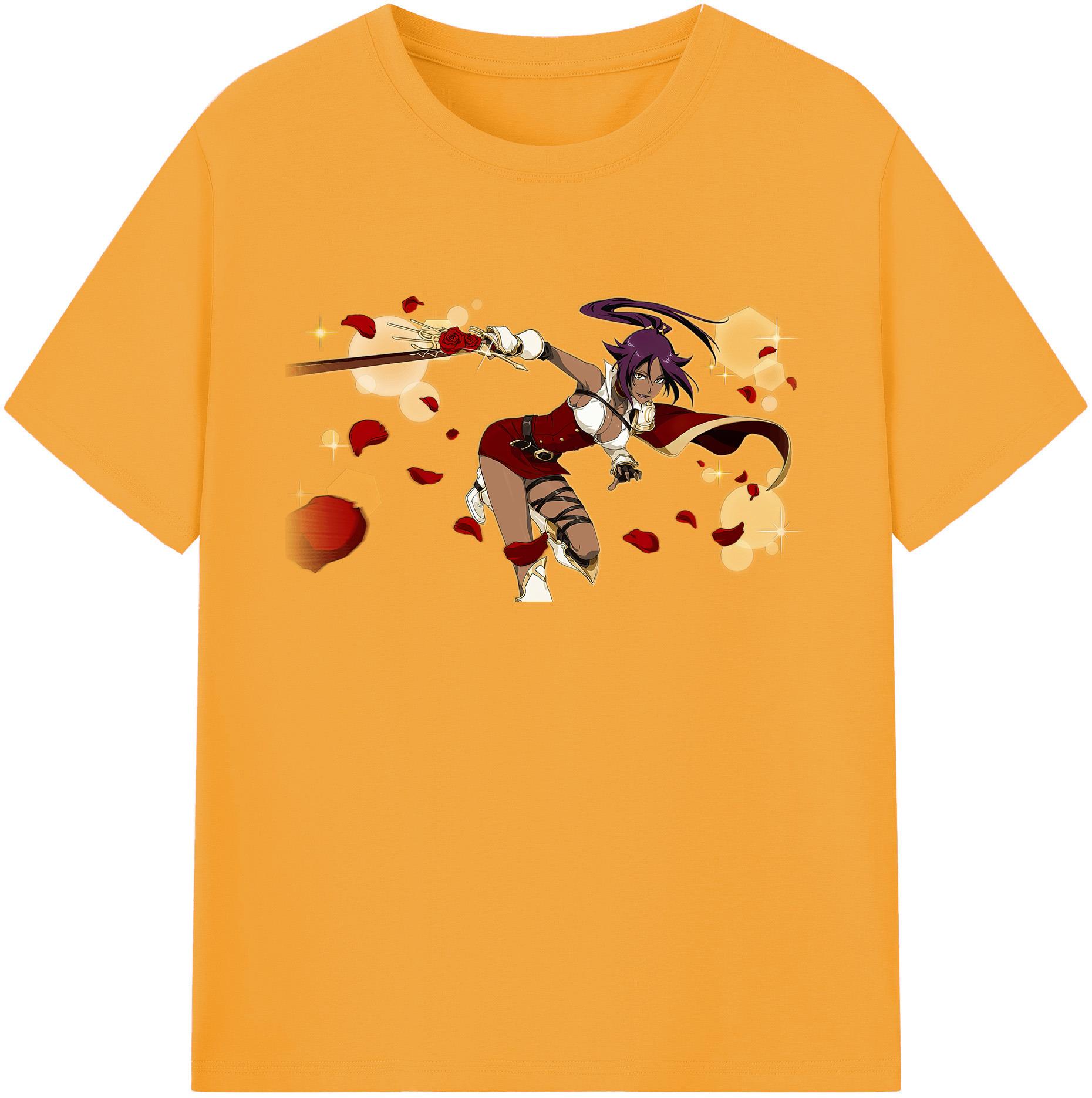 （画像用） ブリーチ 四楓院 夜一（しほういん よるいち） BLEACH Shihouin Yoruichi 綿100％ メンズ半袖Tシャツ｜肌触りやわらか＆通気性