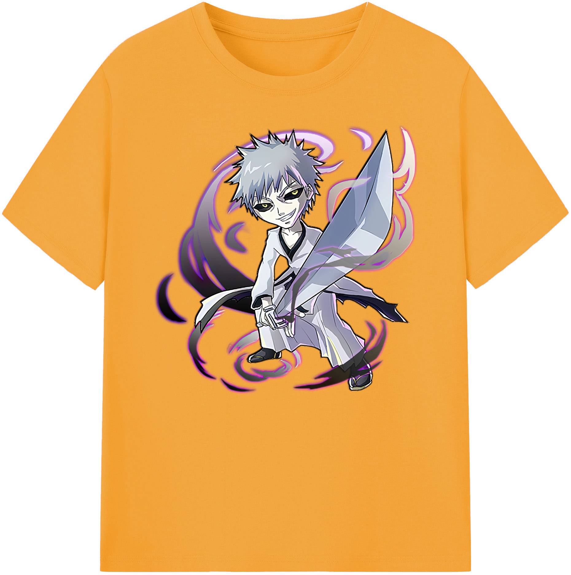 （画像用） ブリーチ 黒崎一護（くろさき いちご）BLEACH Kurosaki Ichigo 綿100％ メンズ半袖Tシャツ｜肌触りやわらか＆通気性