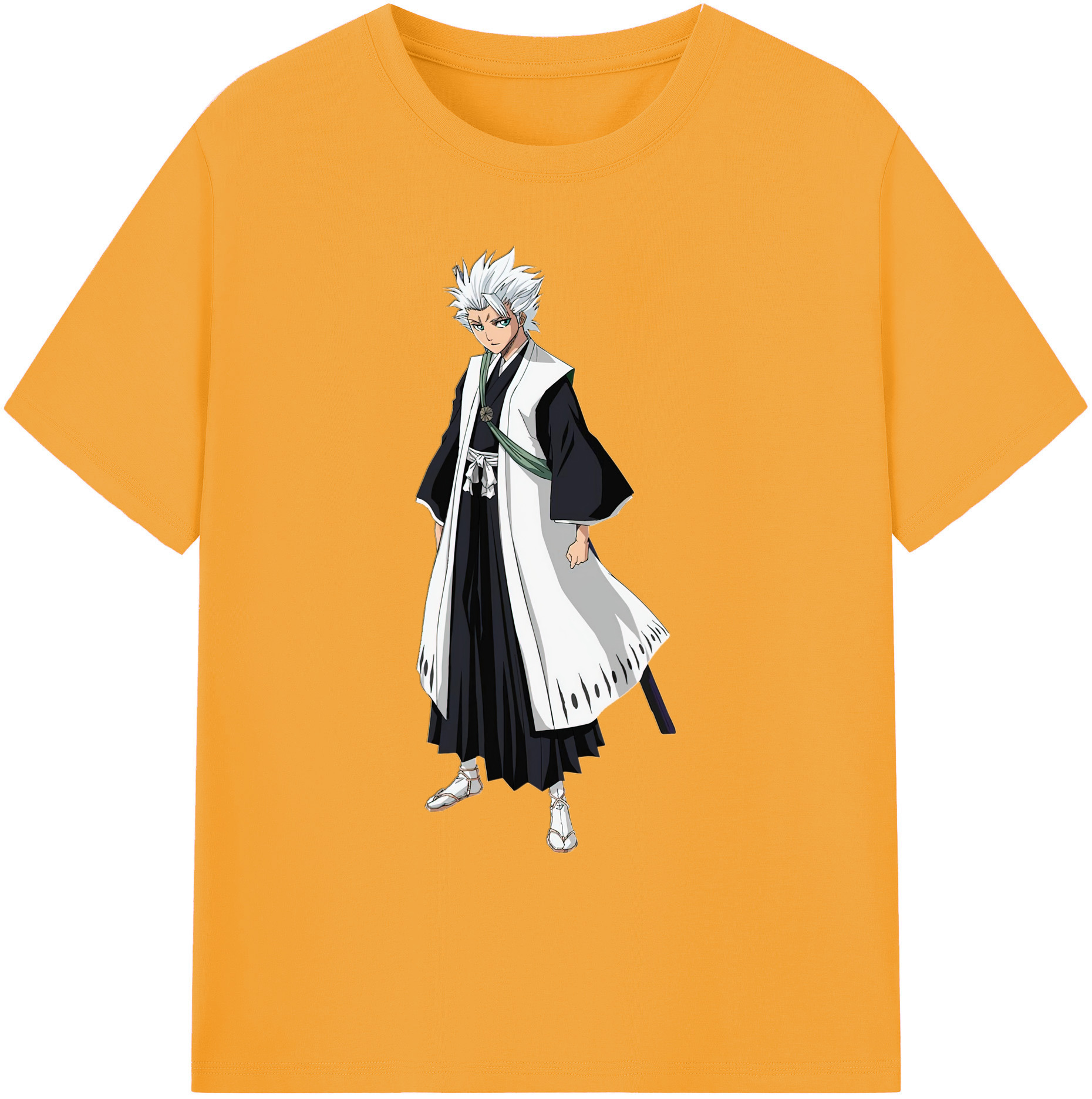 （画像用） ブリーチ 日番谷冬獅郎（ひつがや とうしろう） BLEACH Hitsugaya Toushirou 綿100％ メンズ半袖Tシャツ｜肌触りやわらか＆通気性