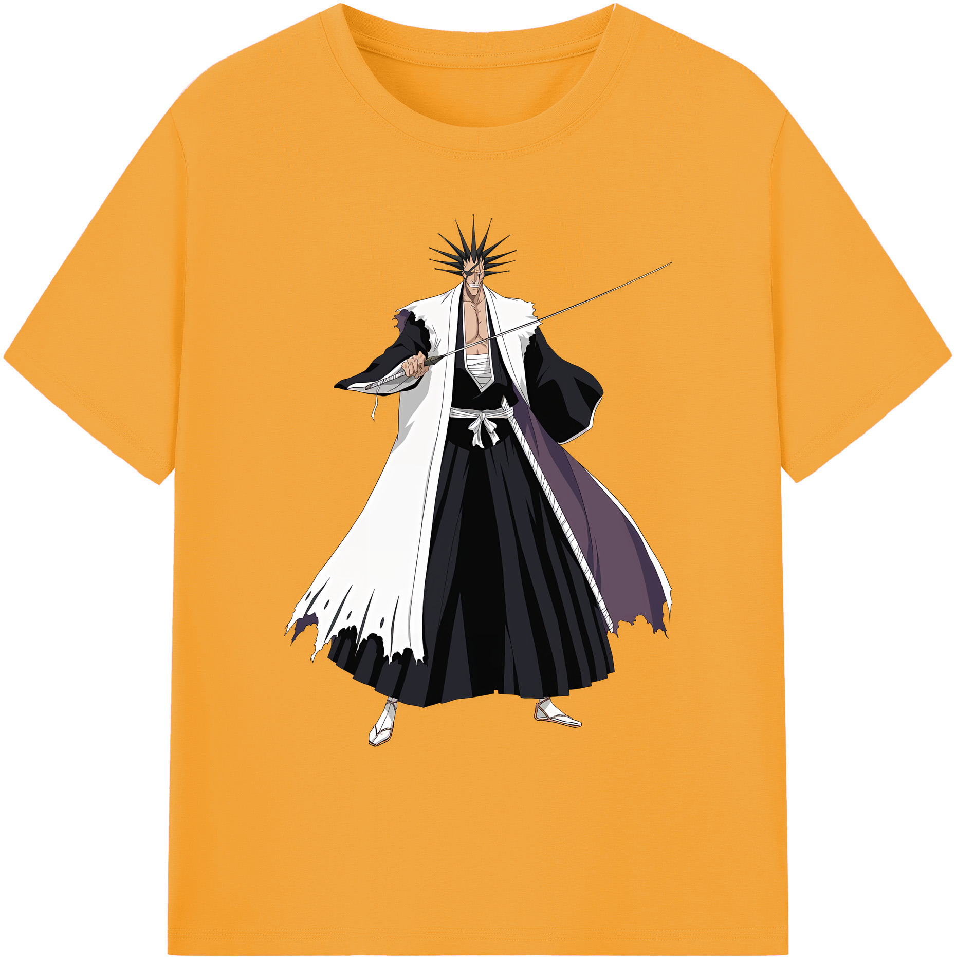 （画像用） ブリーチ ざらき けんぱち BLEACH Zaraki Kenpachi 綿100％ メンズ半袖Tシャツ｜肌触りやわらか＆通気性