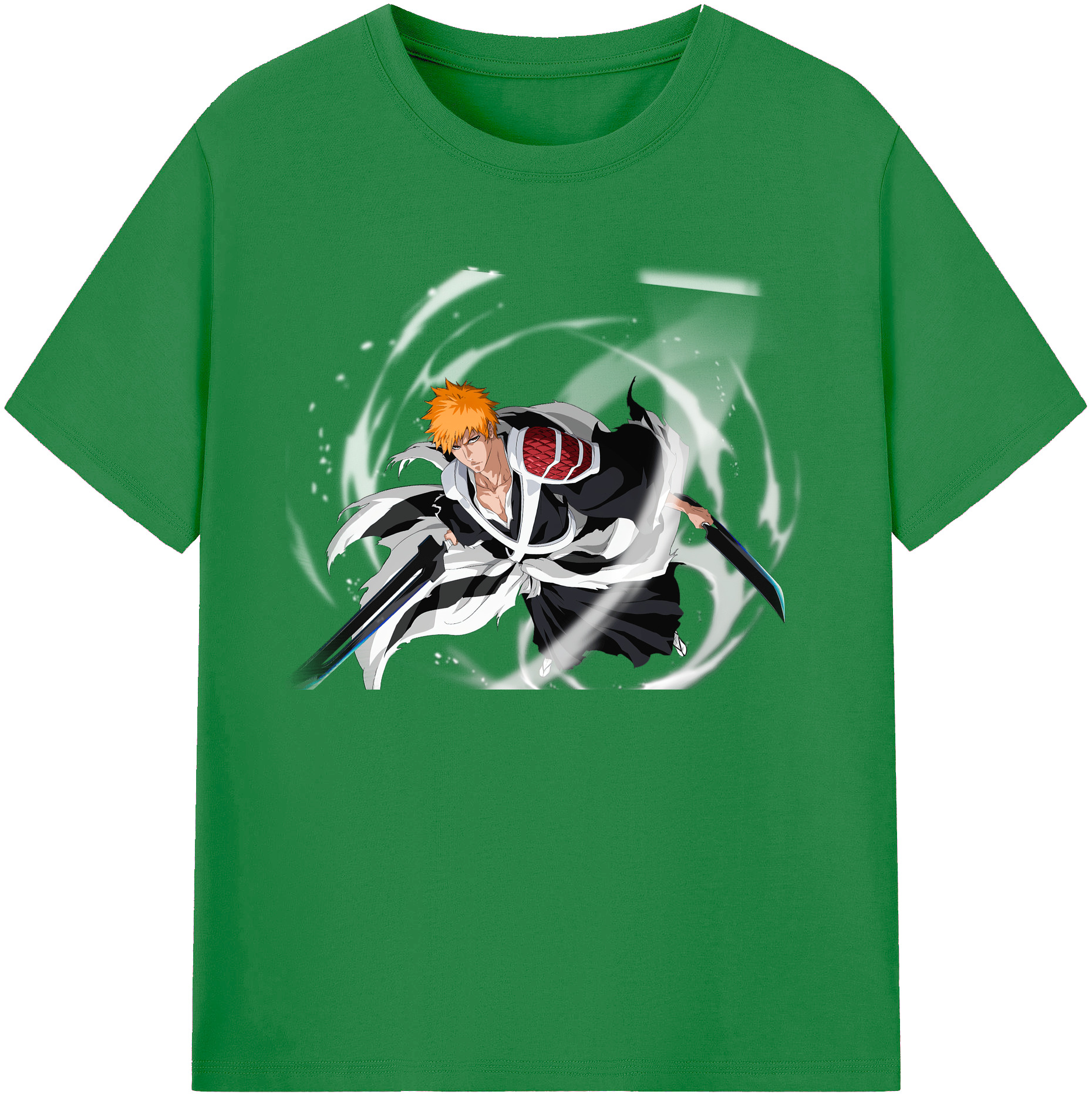 （画像用） ブリーチ 黒崎一護（くろさき いちご）BLEACH Kurosaki Ichigo 綿100％ メンズ半袖Tシャツ｜肌触りやわらか＆通気性