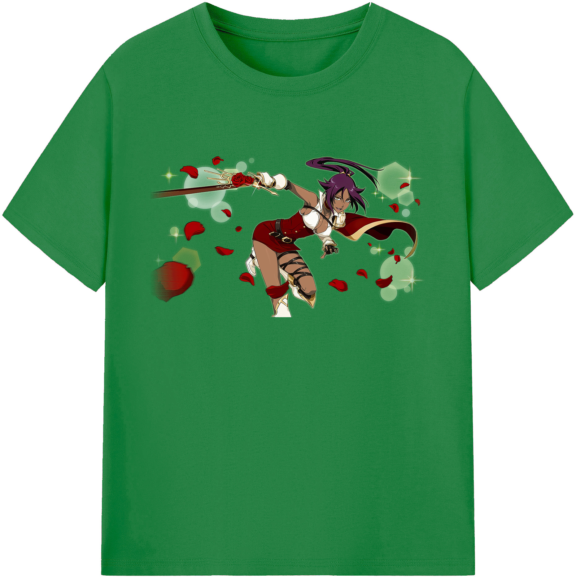 （画像用） ブリーチ 四楓院 夜一（しほういん よるいち） BLEACH Shihouin Yoruichi 綿100％ メンズ半袖Tシャツ｜肌触りやわらか＆通気性