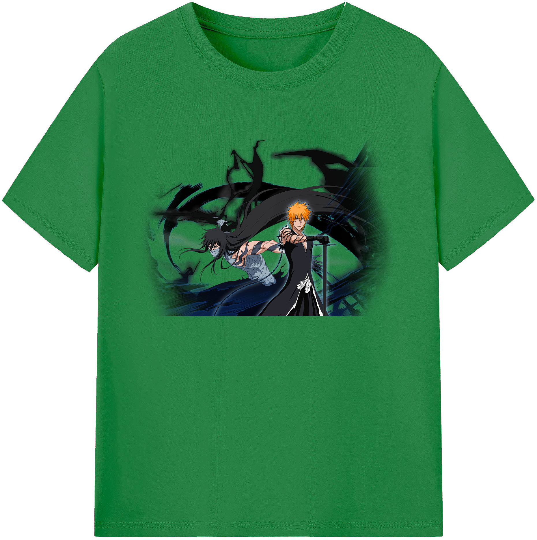 （画像用） ブリーチ 黒崎一護（くろさき いちご）BLEACH Kurosaki Ichigo 綿100％ メンズ半袖Tシャツ｜肌触りやわらか＆通気性