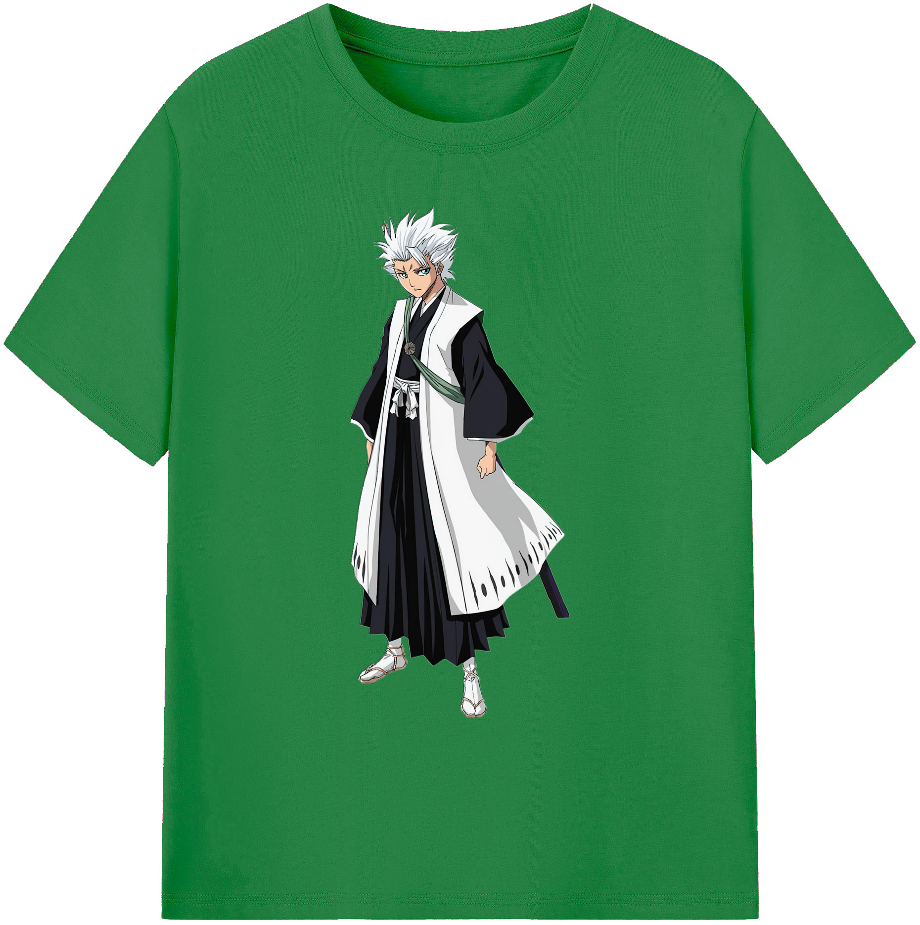 （画像用） ブリーチ 日番谷冬獅郎（ひつがや とうしろう） BLEACH Hitsugaya Toushirou 綿100％ メンズ半袖Tシャツ｜肌触りやわらか＆通気性