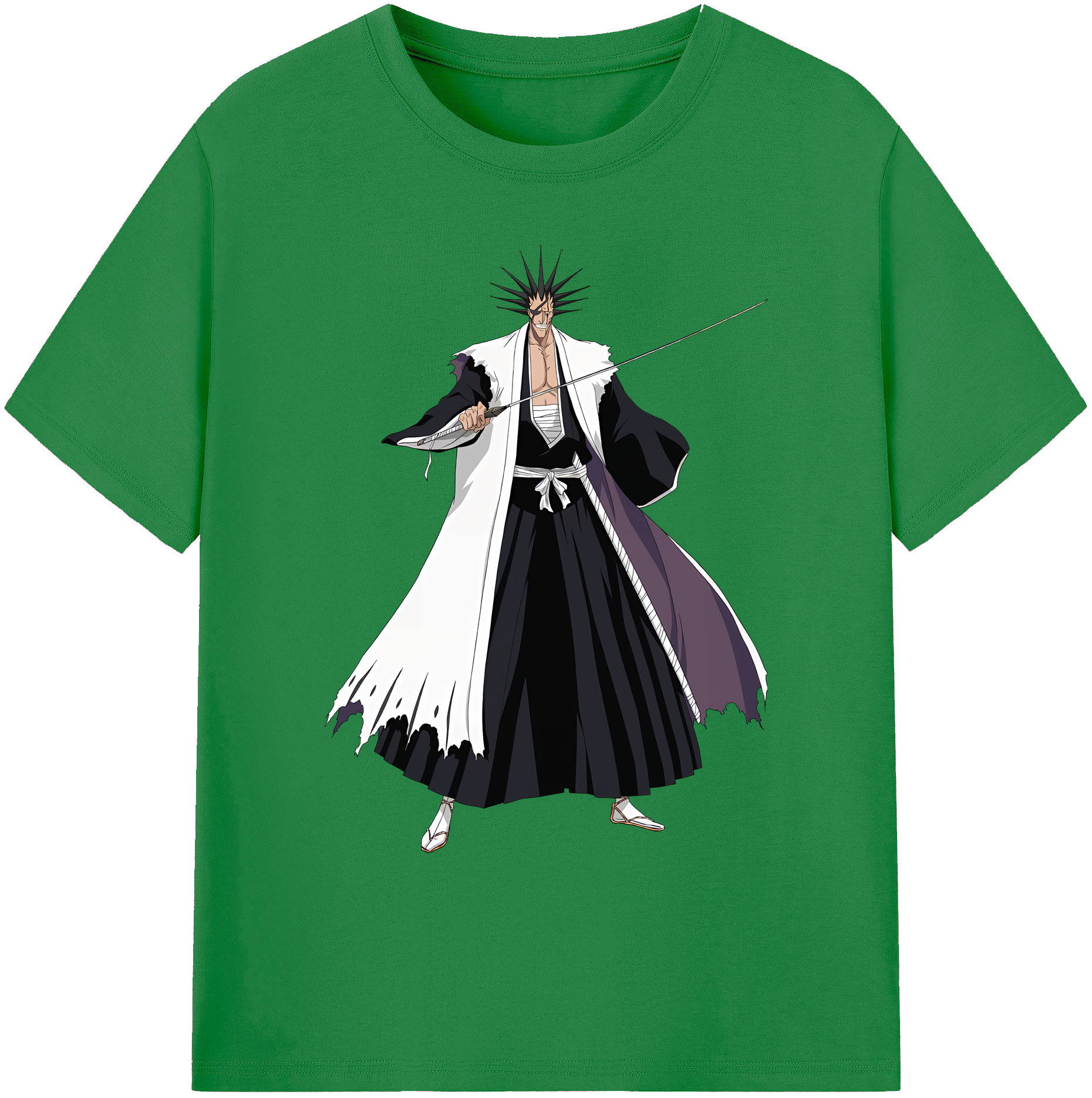 （画像用） ブリーチ ざらき けんぱち BLEACH Zaraki Kenpachi 綿100％ メンズ半袖Tシャツ｜肌触りやわらか＆通気性