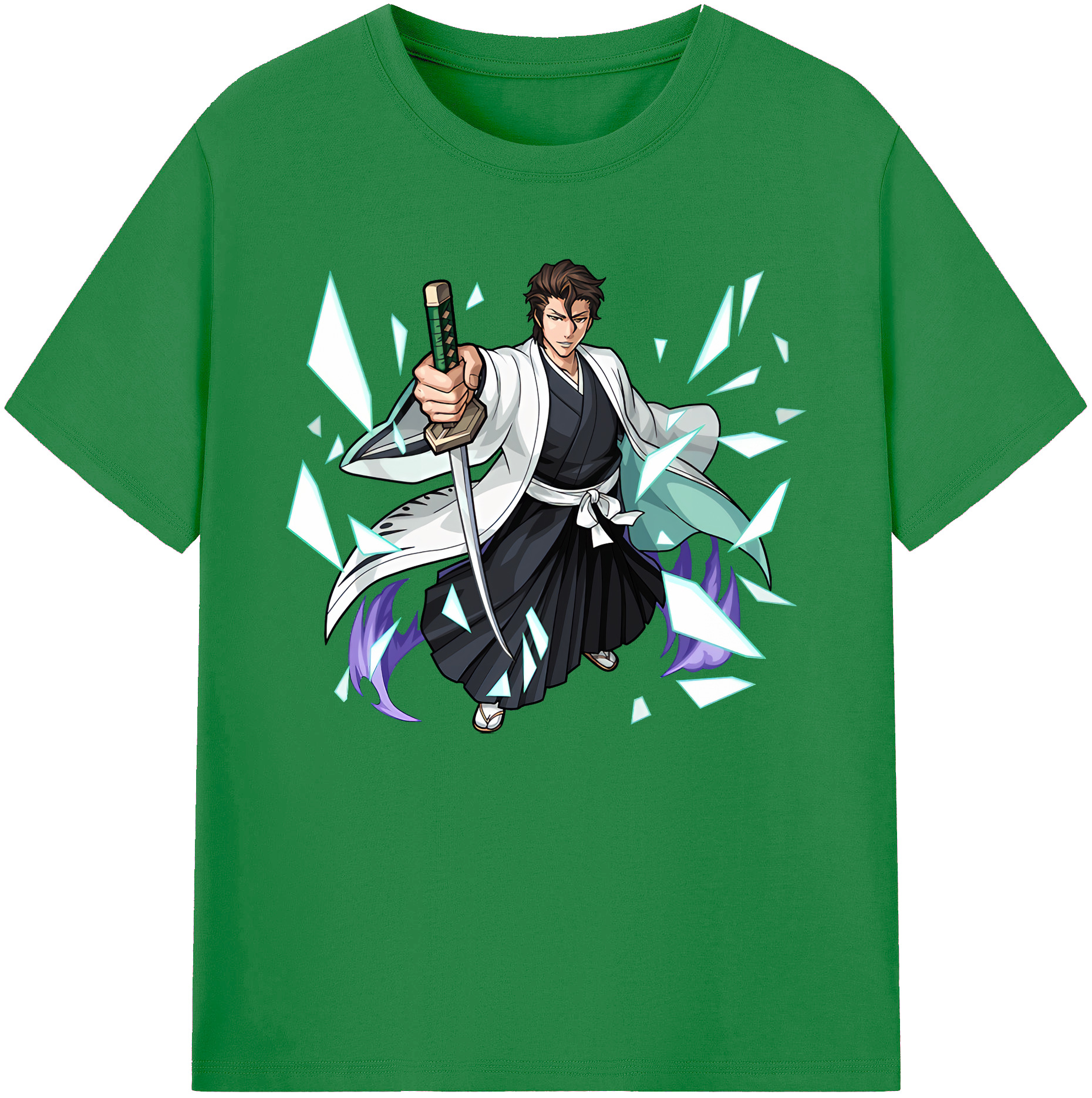 （画像用） ブリーチ 藍染 惣右介（あいぜん そうすけ） BLEACH Aizen Sousuke 綿100％ メンズ半袖Tシャツ｜肌触りやわらか＆通気性