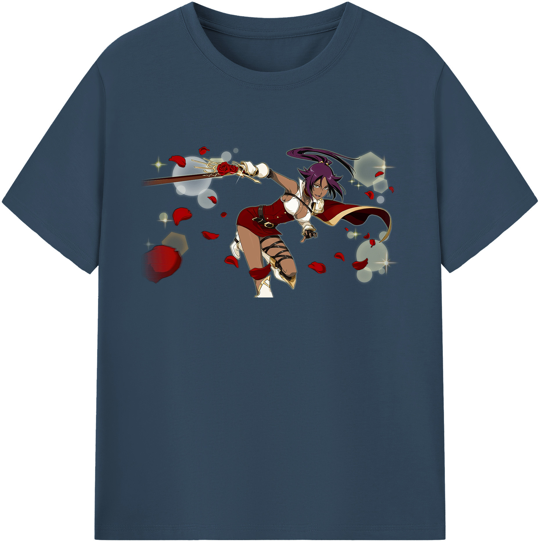 （画像用） ブリーチ 四楓院 夜一（しほういん よるいち） BLEACH Shihouin Yoruichi 綿100％ メンズ半袖Tシャツ｜肌触りやわらか＆通気性